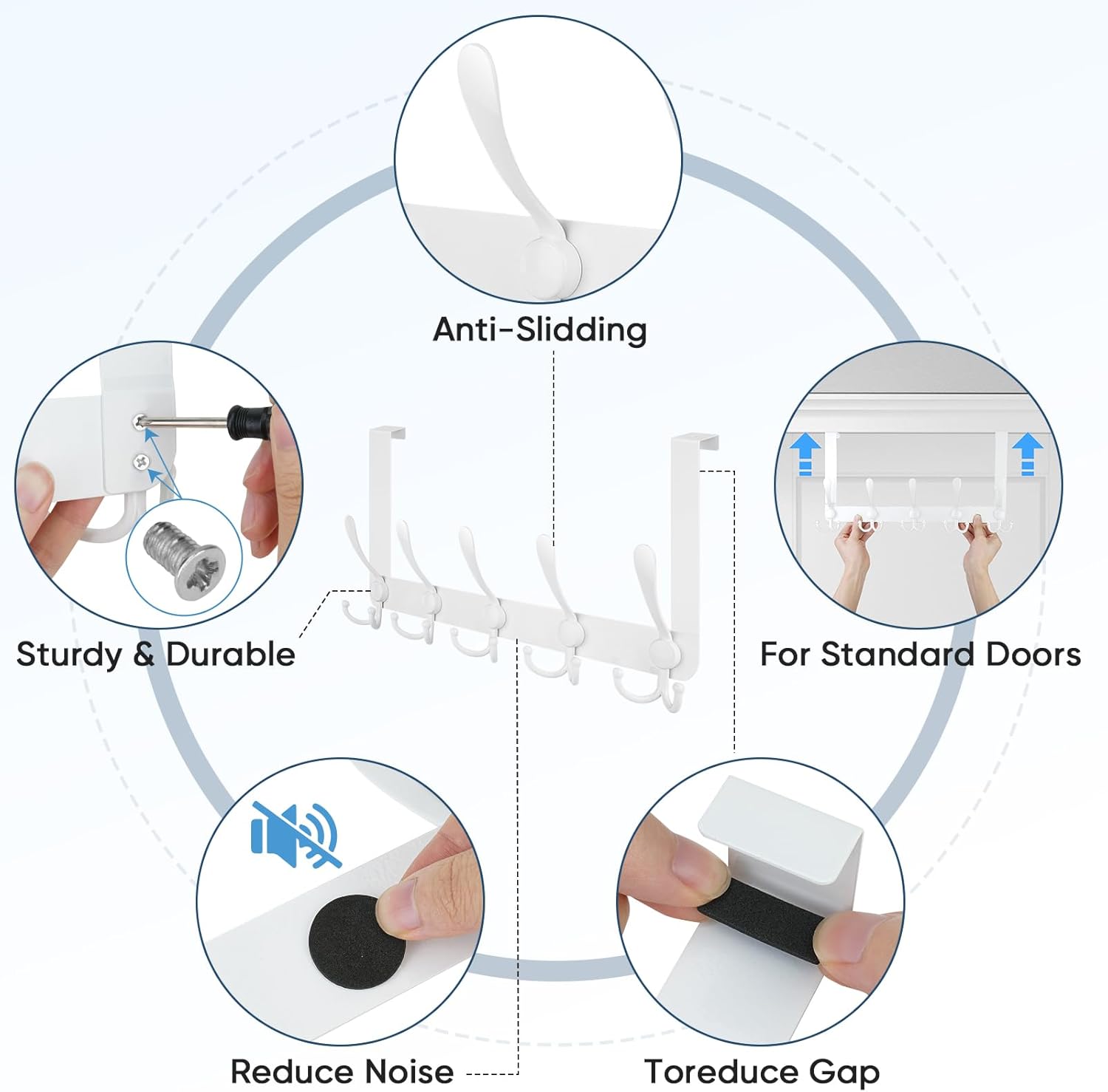Extra Strong Over-the-Door Hook for Bathroom Bedroom Use
