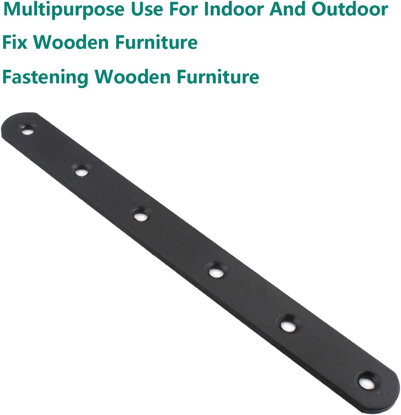 Sturdy Metal Braces for Wood Fixing Black Iron Flat Straight Brace Brackets
