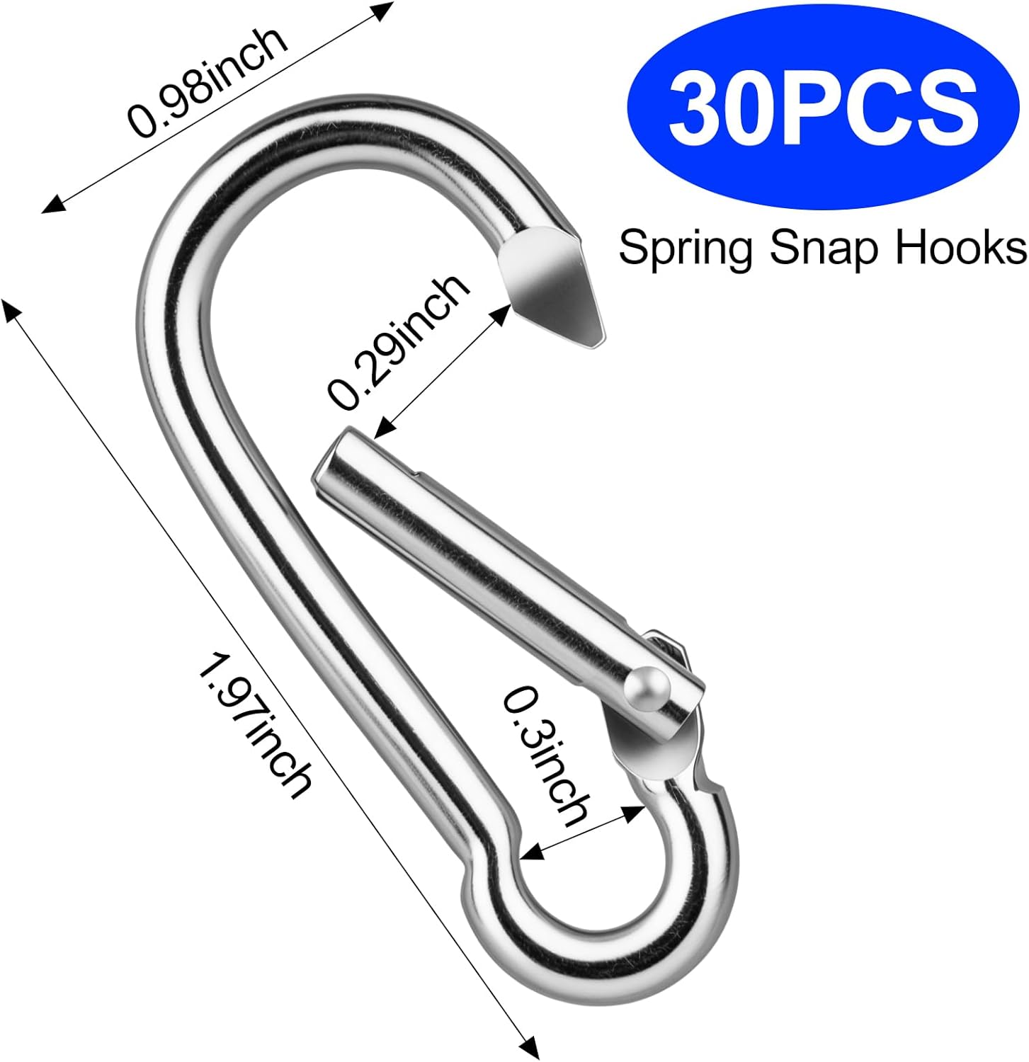 Durable 30-Piece Small Carabiner Clips