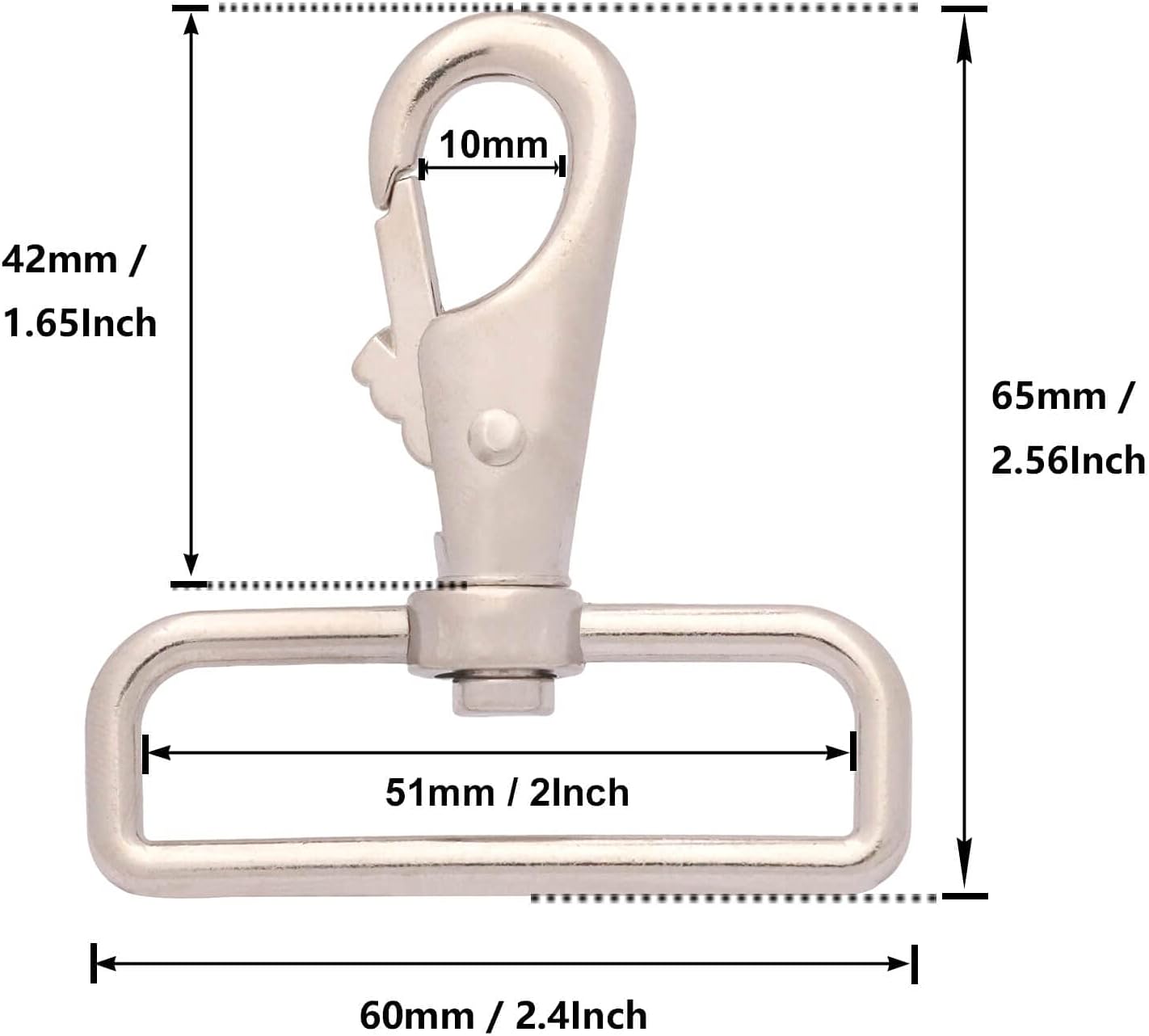 2 Hook Silver - Pack of 10