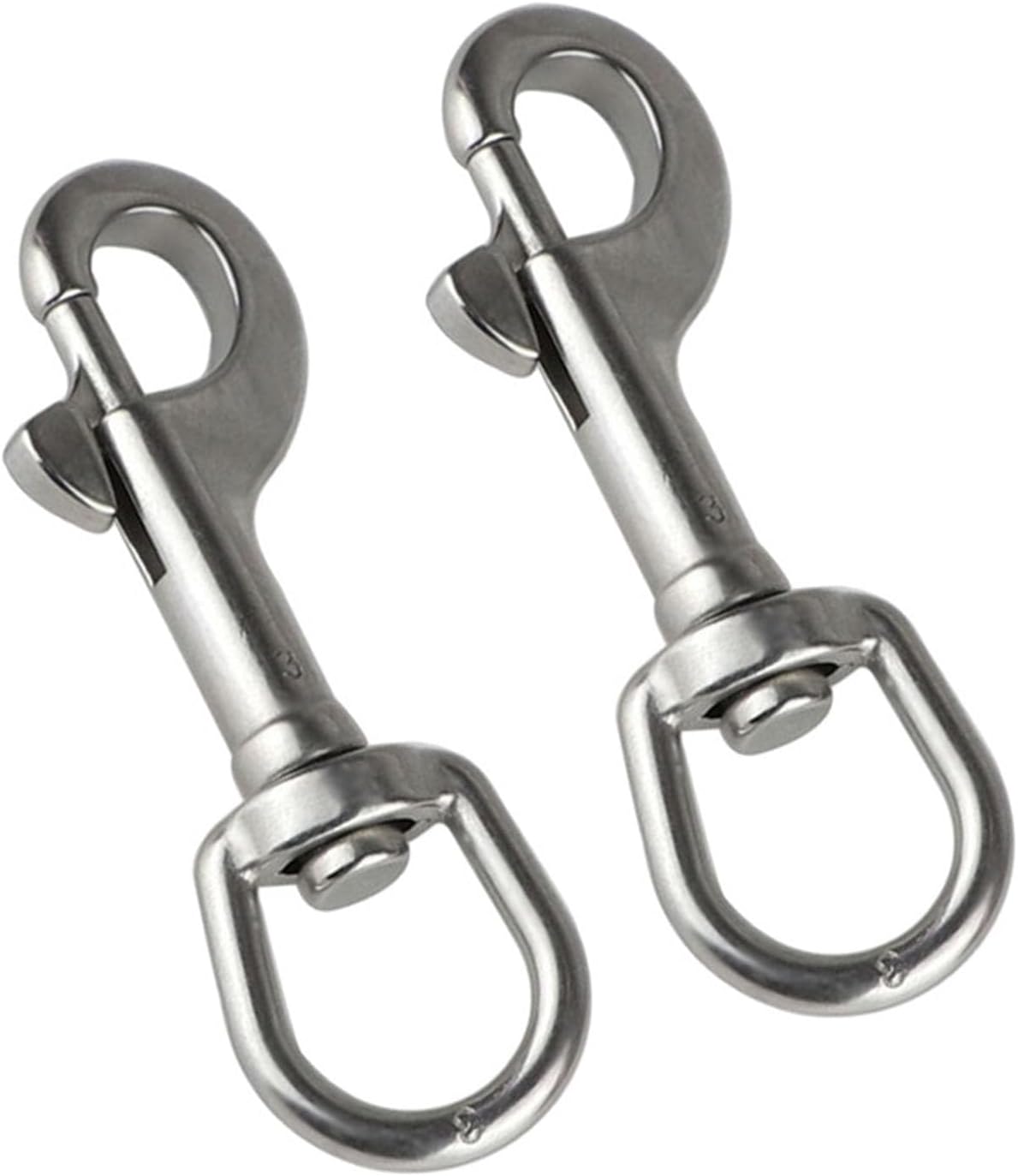 2 Pcs 1x394 inch 316 stainless steel marine grade carbon chain snap hooks
