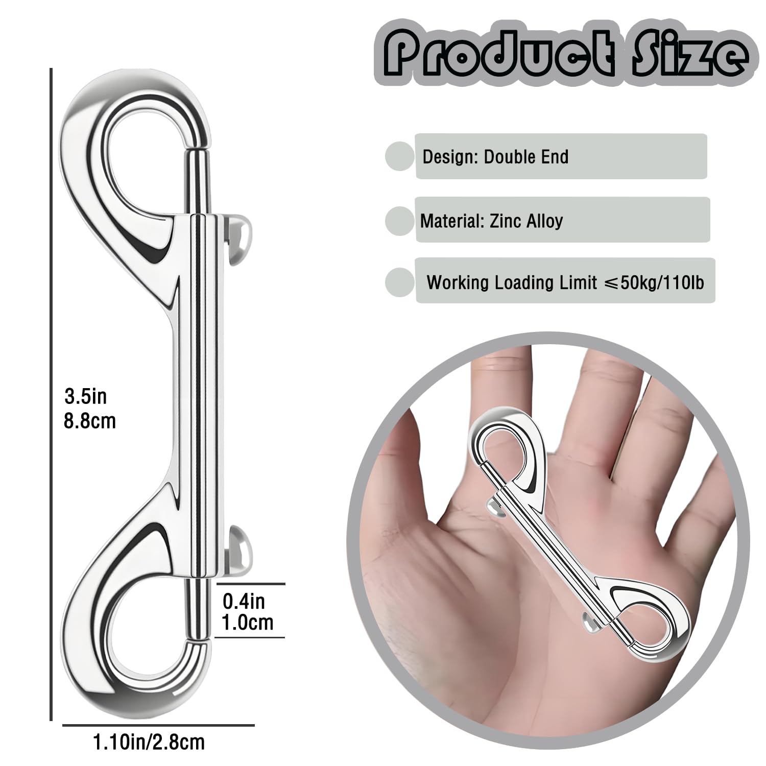 5-Piece Double-Ended Zinc Alloy Snap Clips
