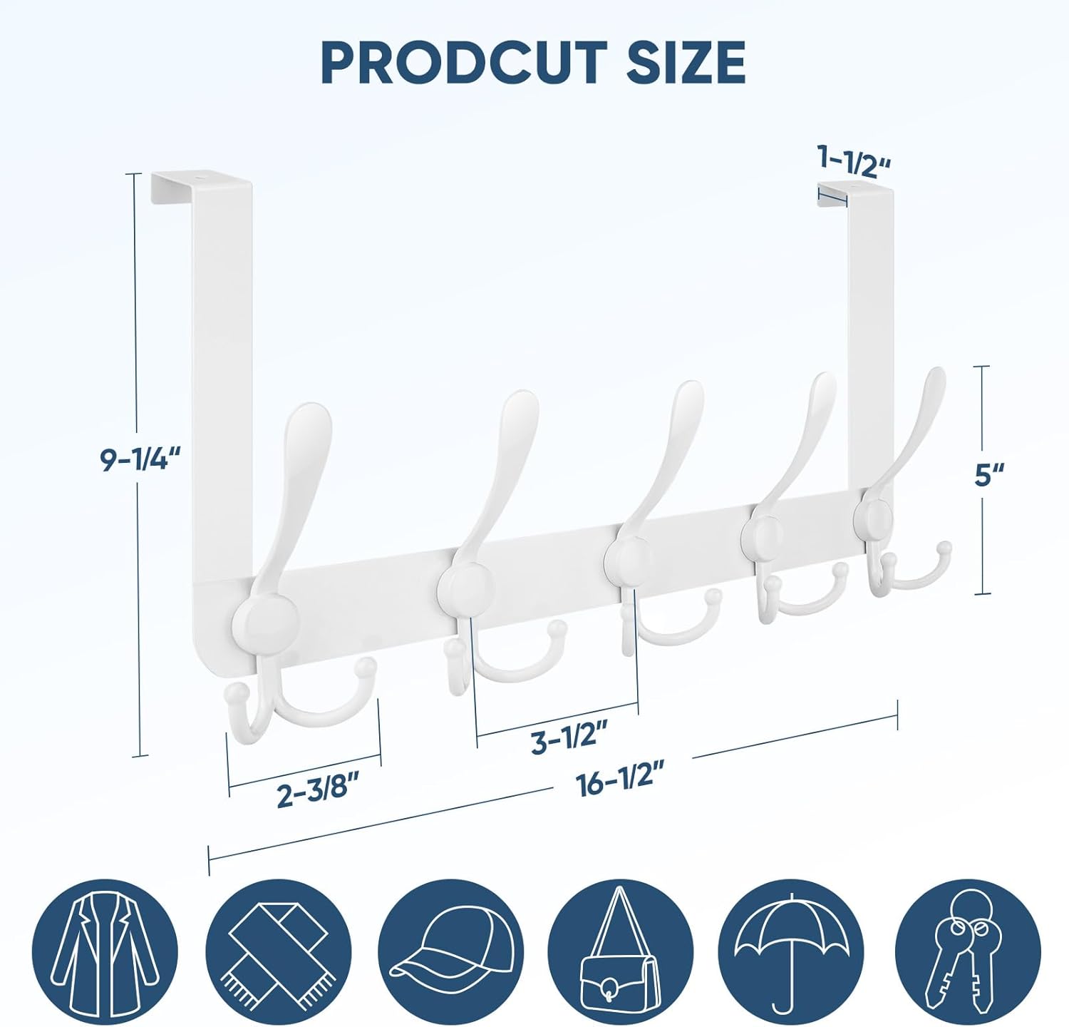 Extra Strong Over-the-Door Hook for Bathroom Bedroom Use