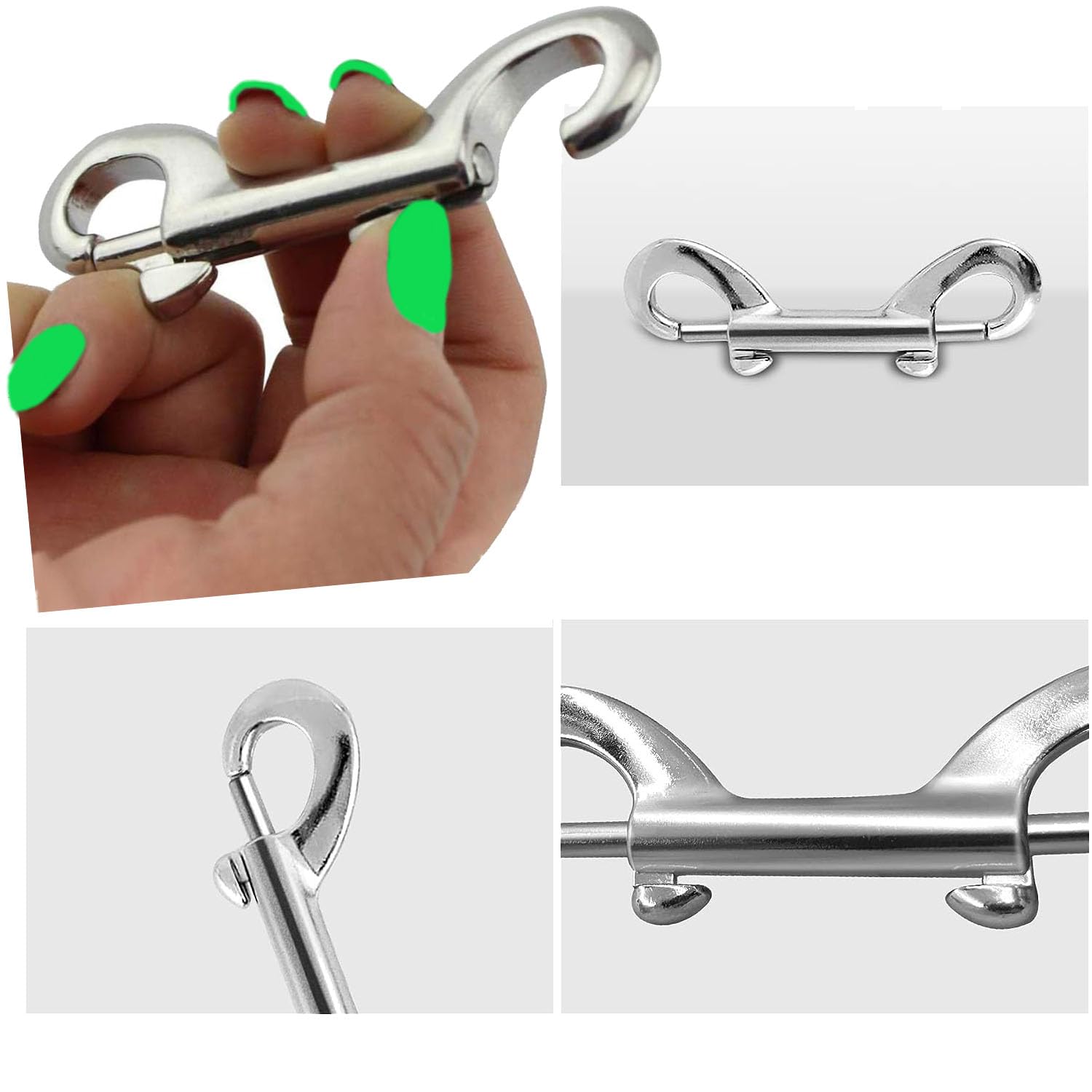 4-Inch Double-Ended Bolt Snap Hook for Chain Fastening