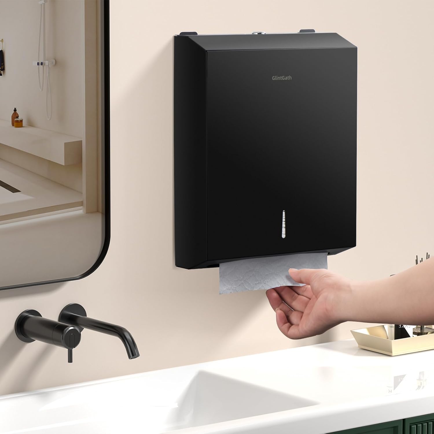 GlintGath 304 Stainless Steel Touchless Paper Towel Dispenser