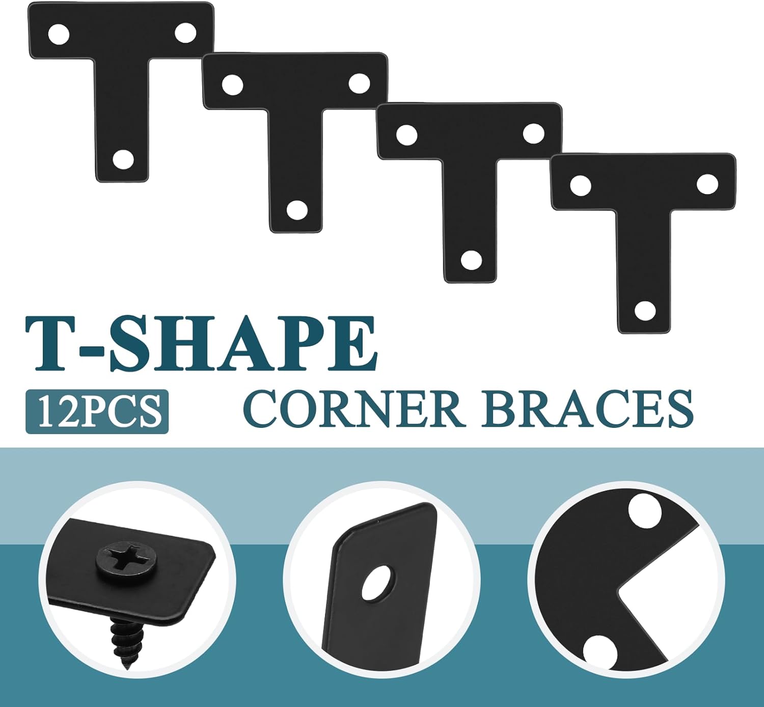 12-Piece Durable Steel Corner Brackets