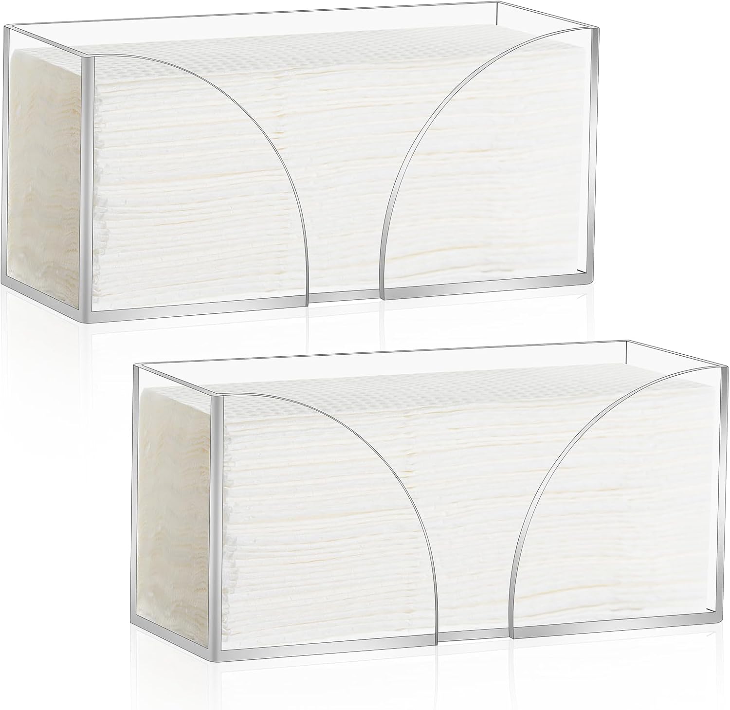 2PCS Acrylic Paper Towel Dispenser for Countertop Bathroom Kitchen