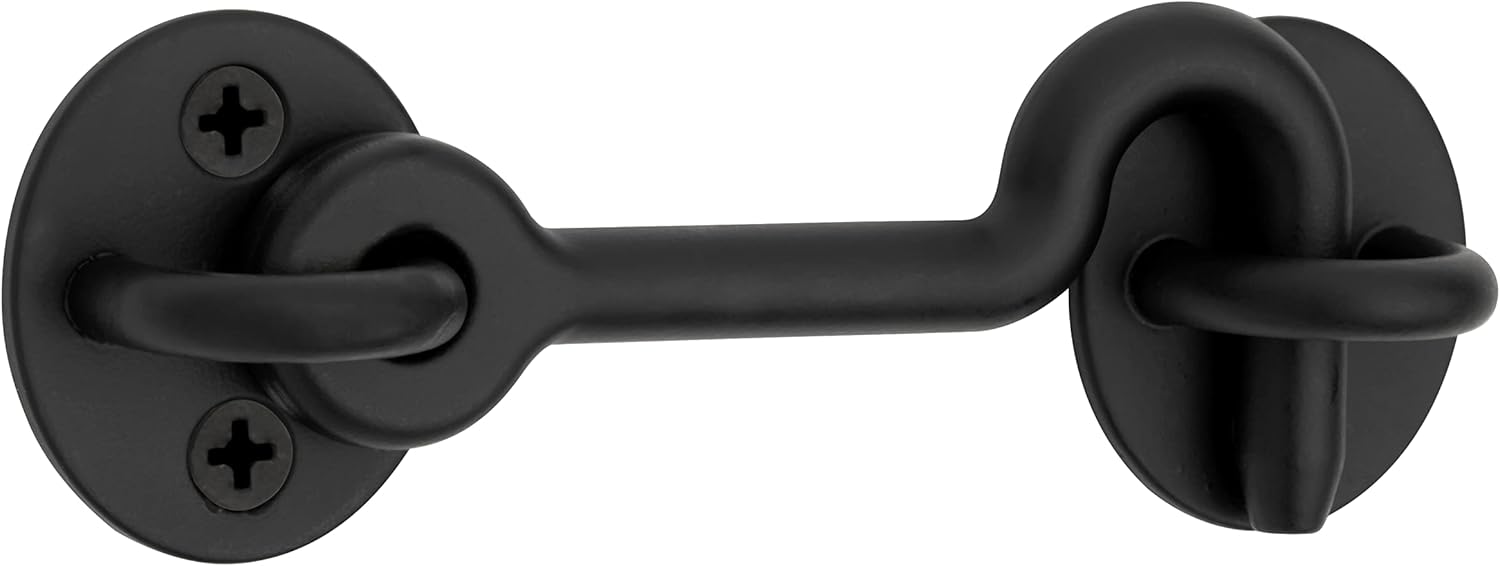 Sliding Door Privacy Hook with Matte Black Finish