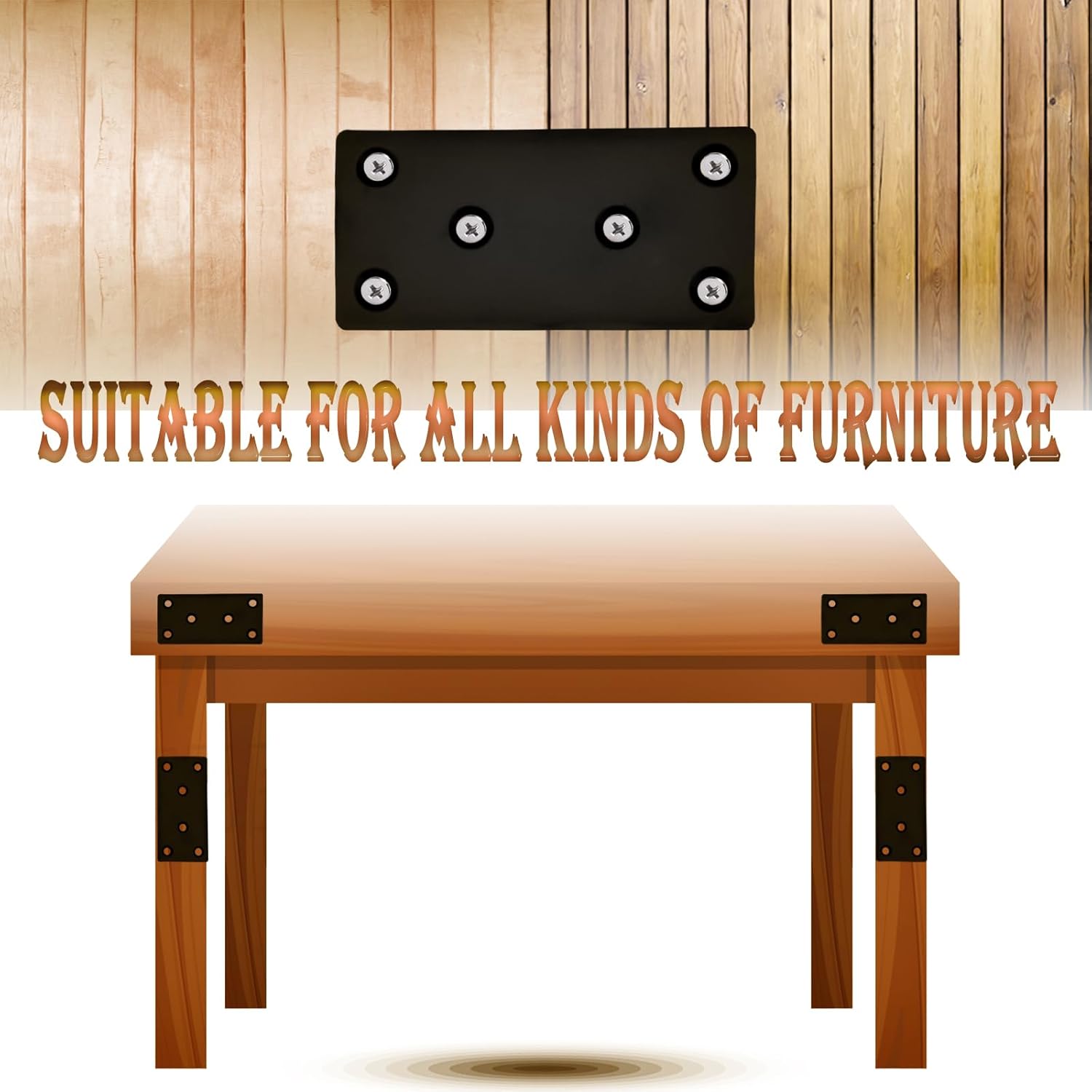 Sturdy 2-Inch Flat Mending Plates for Wood Furniture Fixes