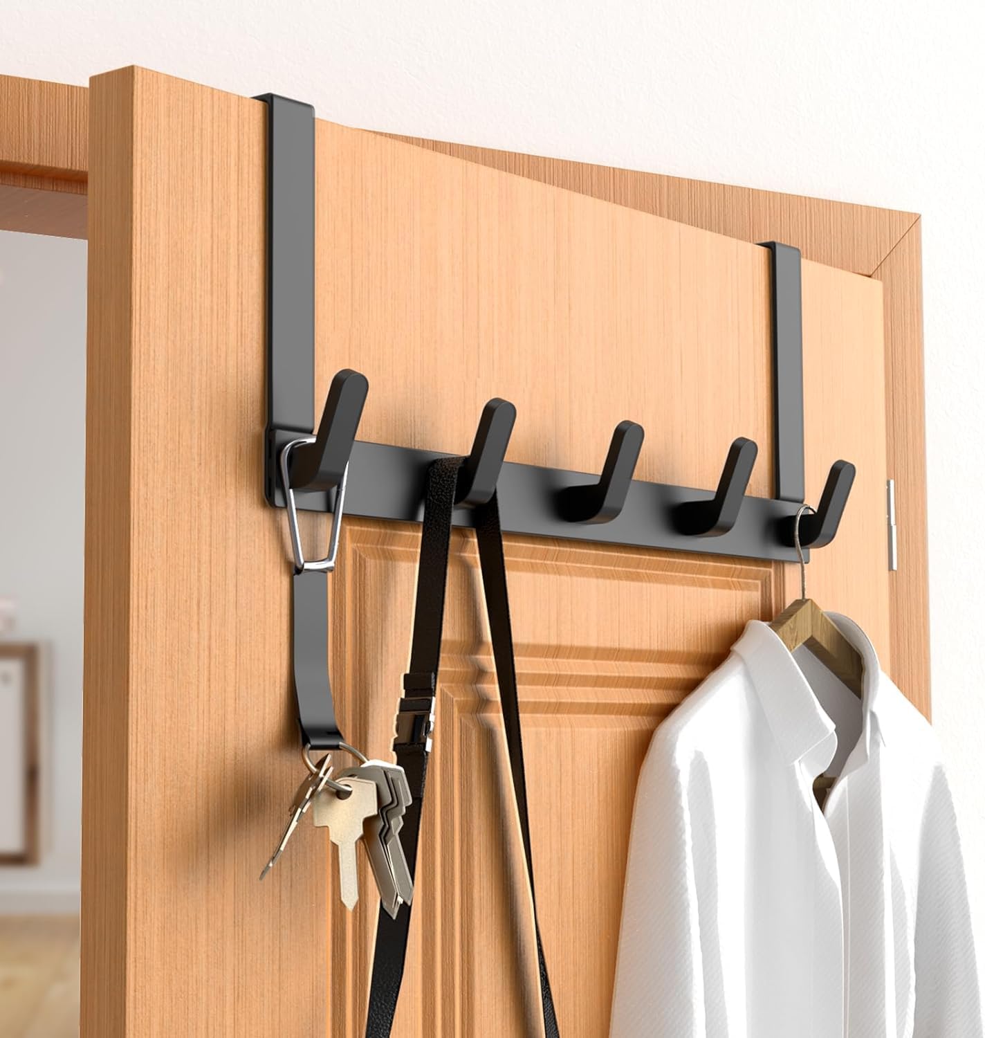 Over-the-Door Coats Rack Hanger Black