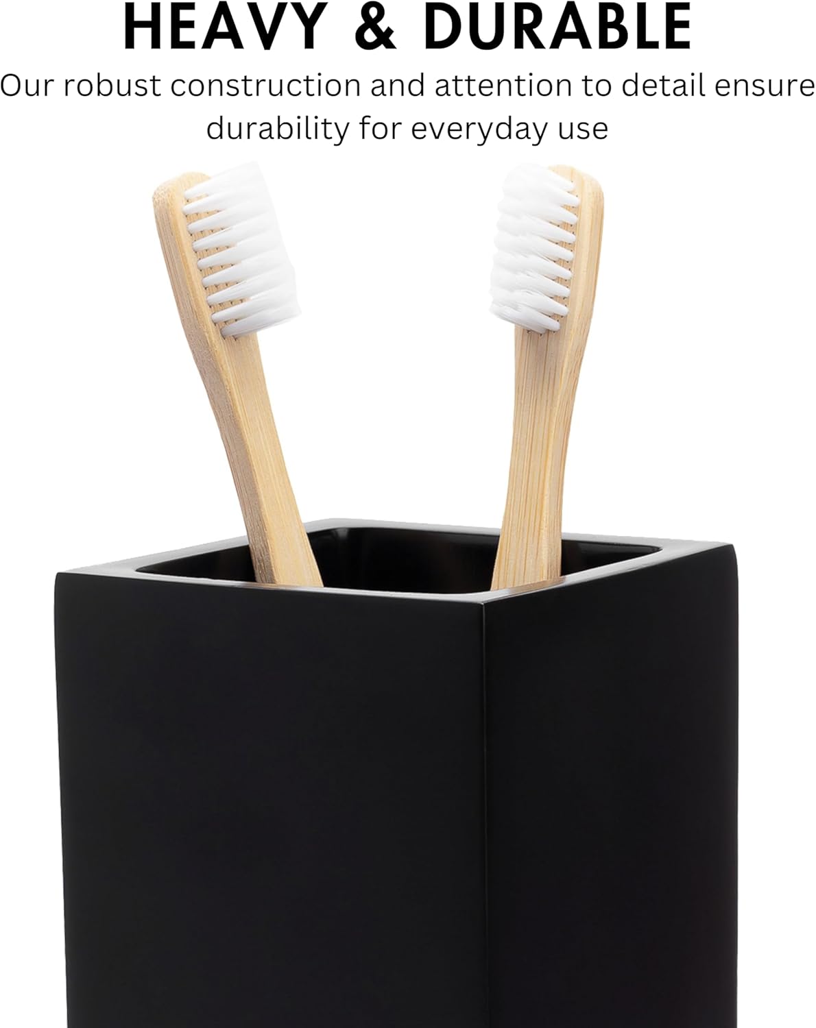 Matte Black Toothbrush and Toothpaste Holder for Bathroom Vanity and Countertop