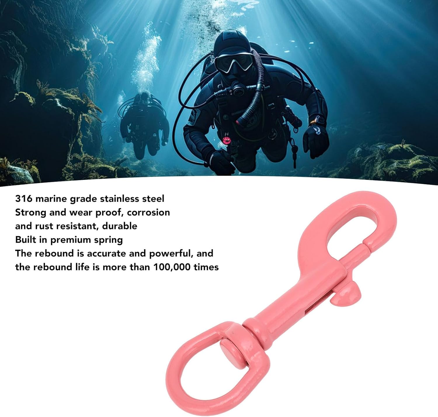 Compact Single-Ended Stainless Steel Snap Hook for Pet Leashes