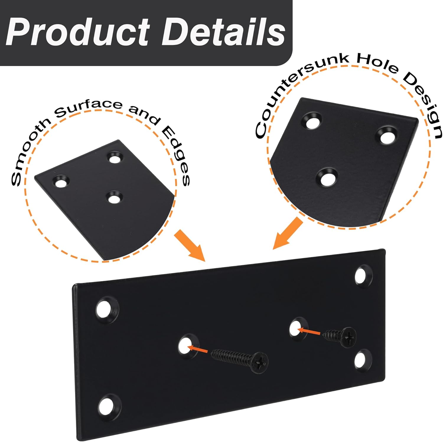 EVCUHASL 4-Piece Stainless Steel Mending Plate Set