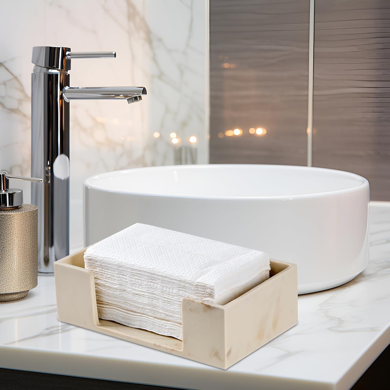 Marble Beige Napkin Holder