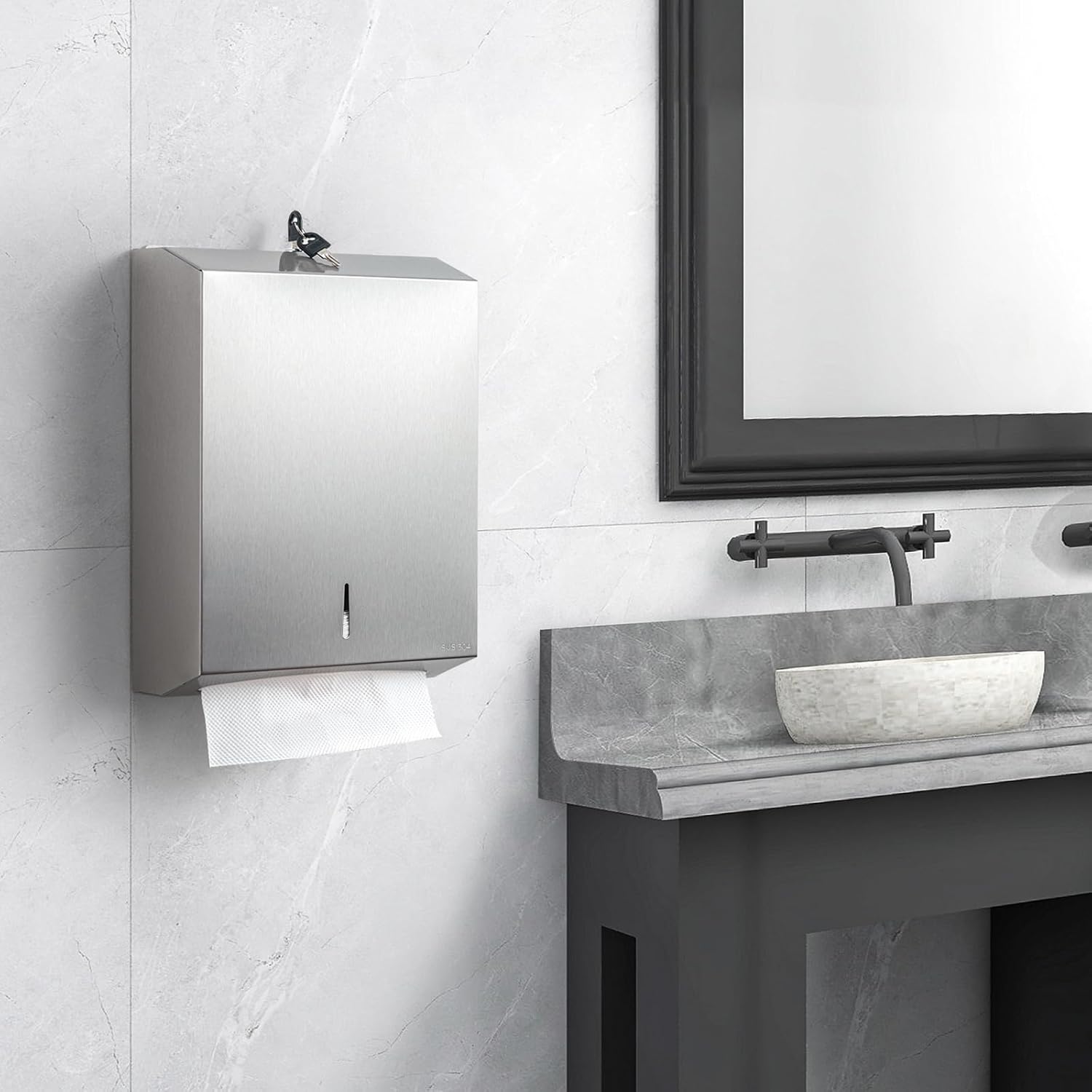 Stainless Steel Wall-Mounted Dispenser for Haggle-Free Restrooms