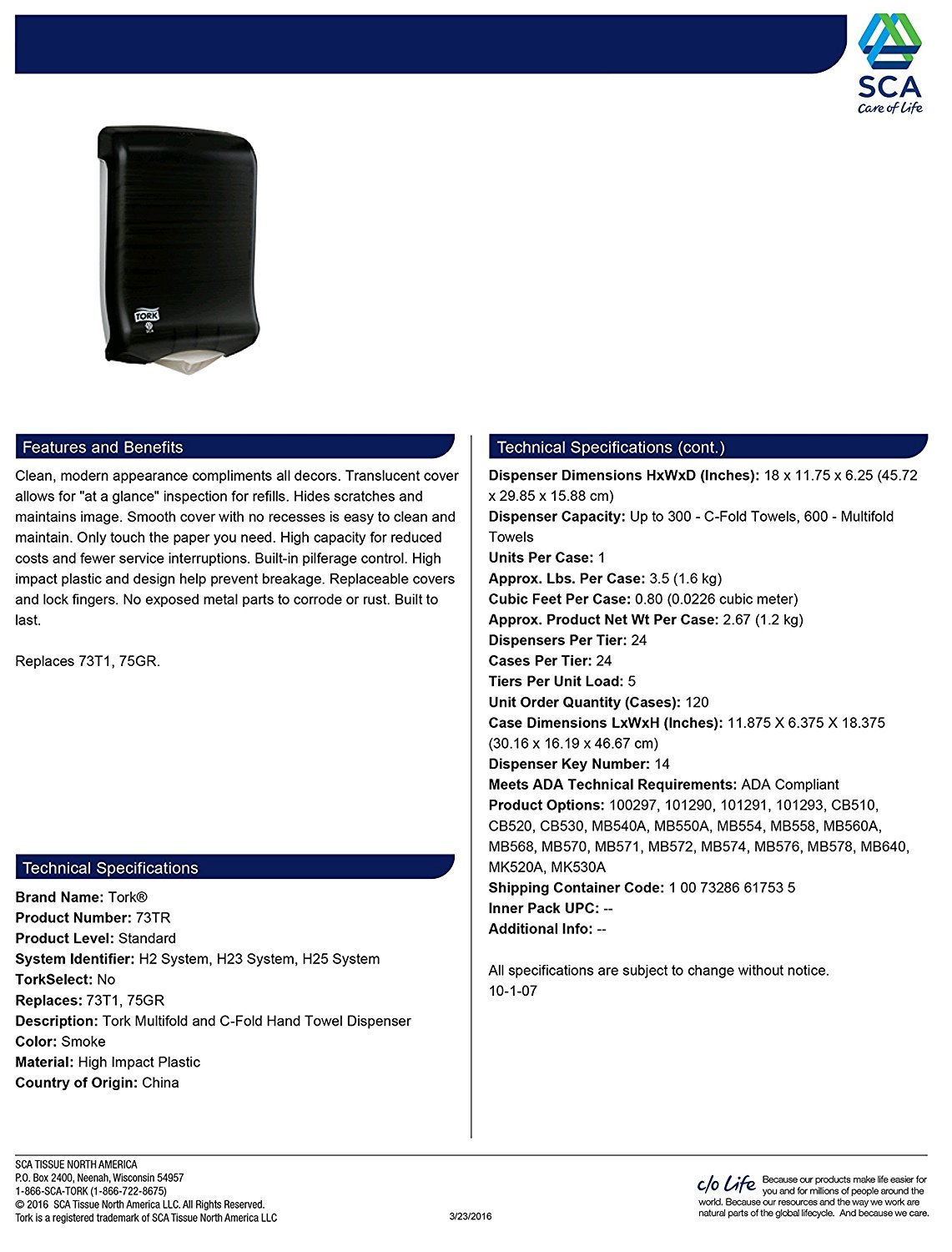 Tork Multifold and C-Fold Hand Towel Dispenser Smoke H2 H25