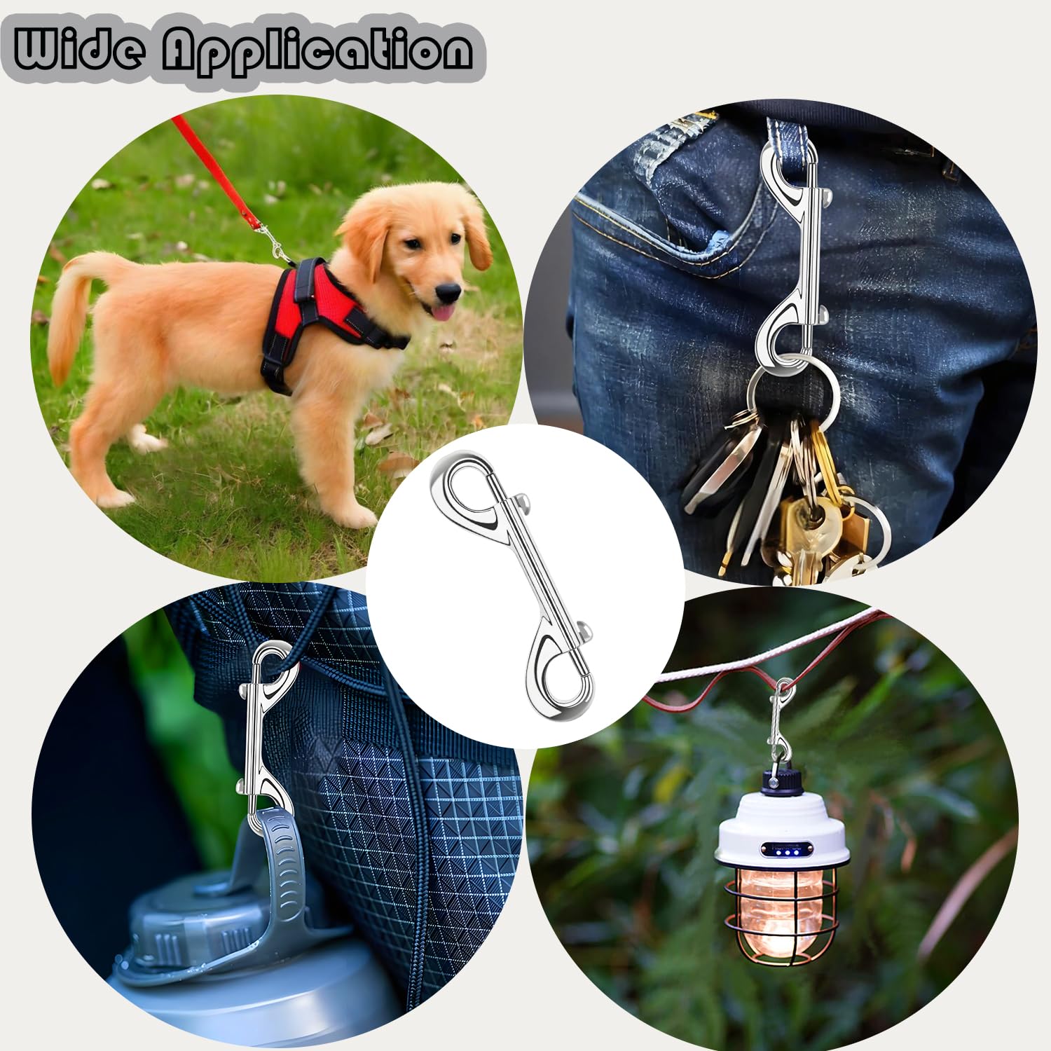 5-Piece Double-Ended Zinc Alloy Snap Clips