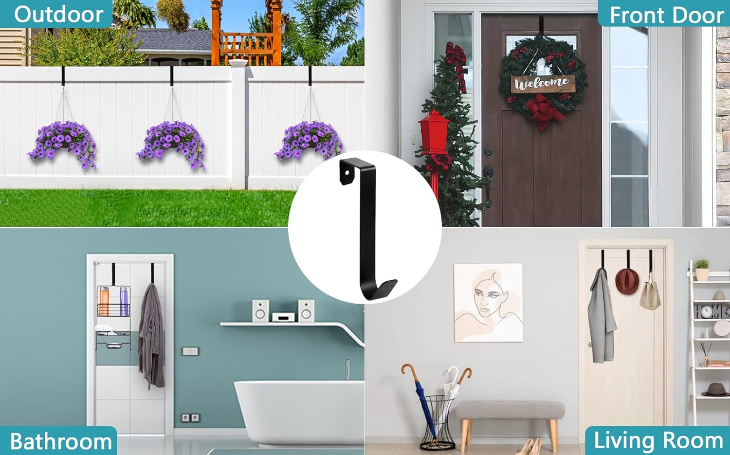 LindezaPremium Door Hangers6-Pack Storage Solution for Home Bathroom