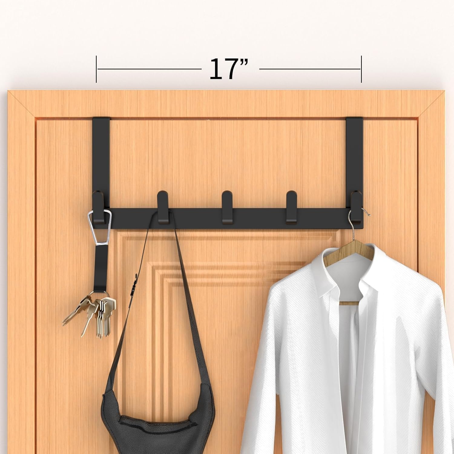 Over-the-Door Coats Rack Hanger Black
