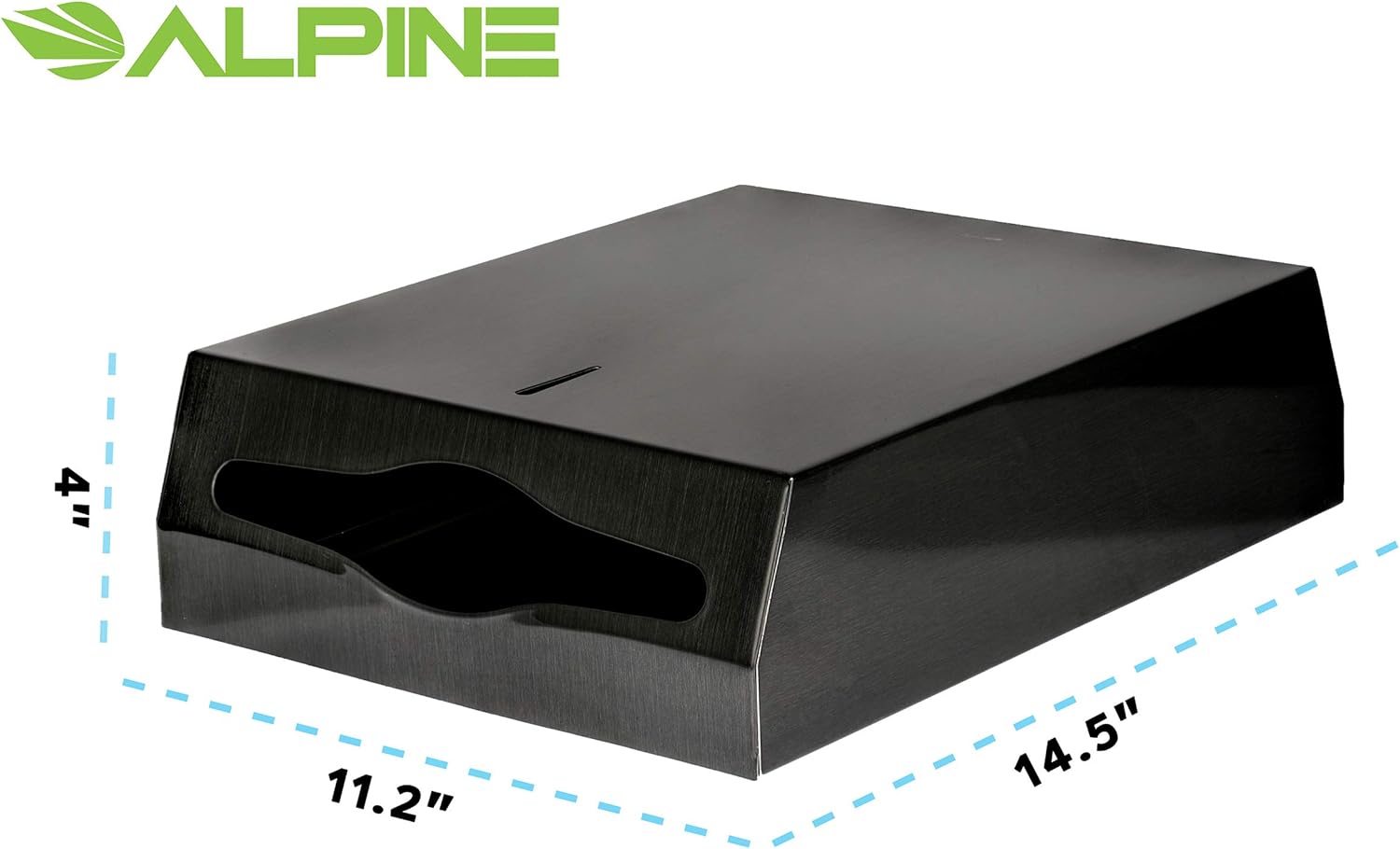 Alpine Black Towel Dispenser - Industrial Wall-Mount
