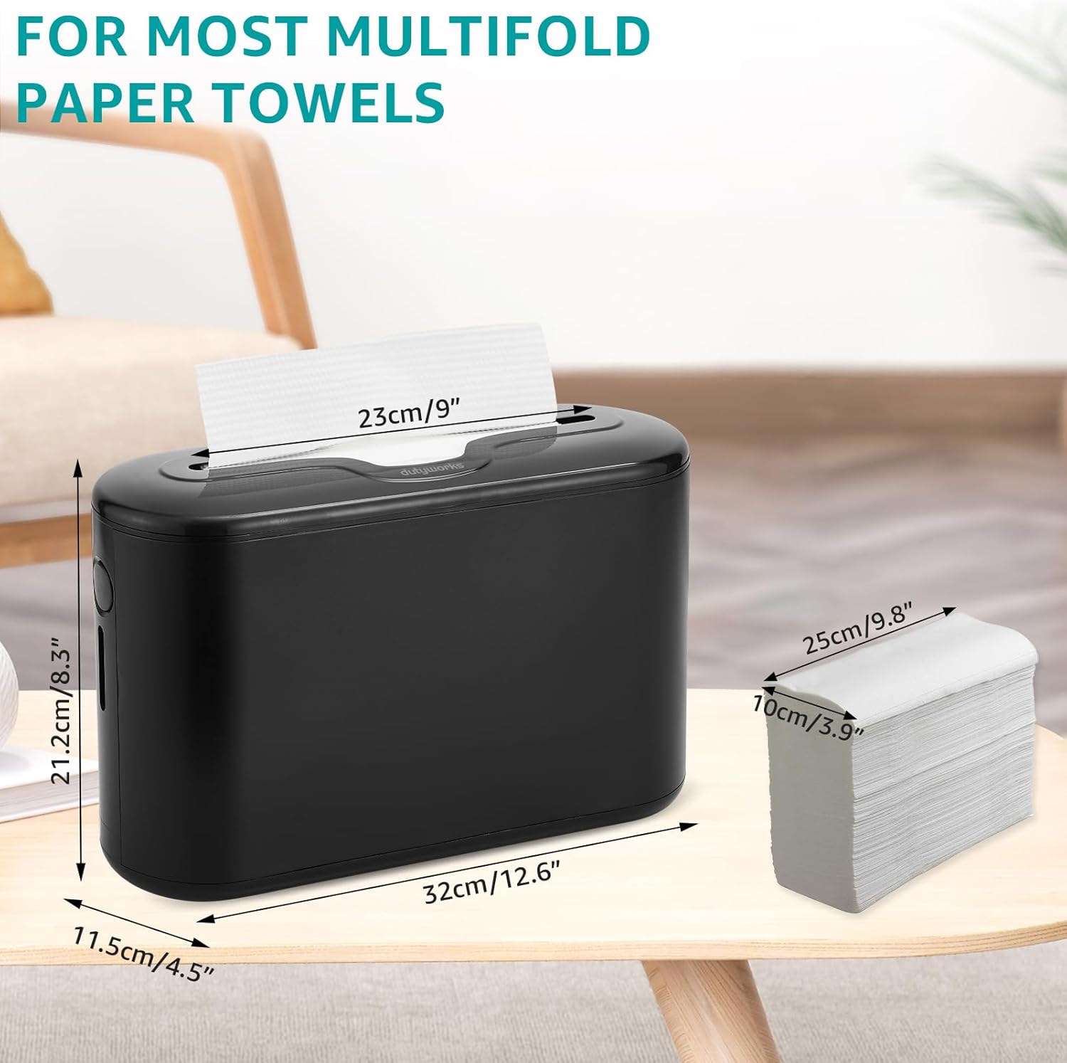 DUTYWORKS Multifold Paper Towel Dispenser Countertop Black