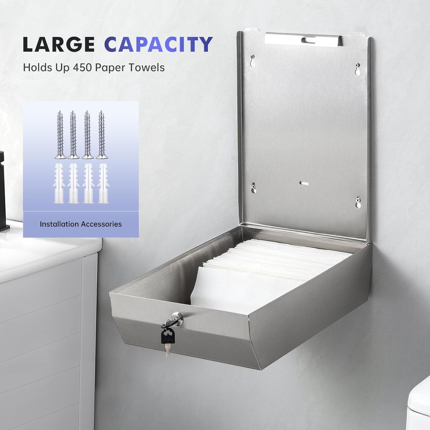 Stainless Steel Wall-Mounted Dispenser for Haggle-Free Restrooms