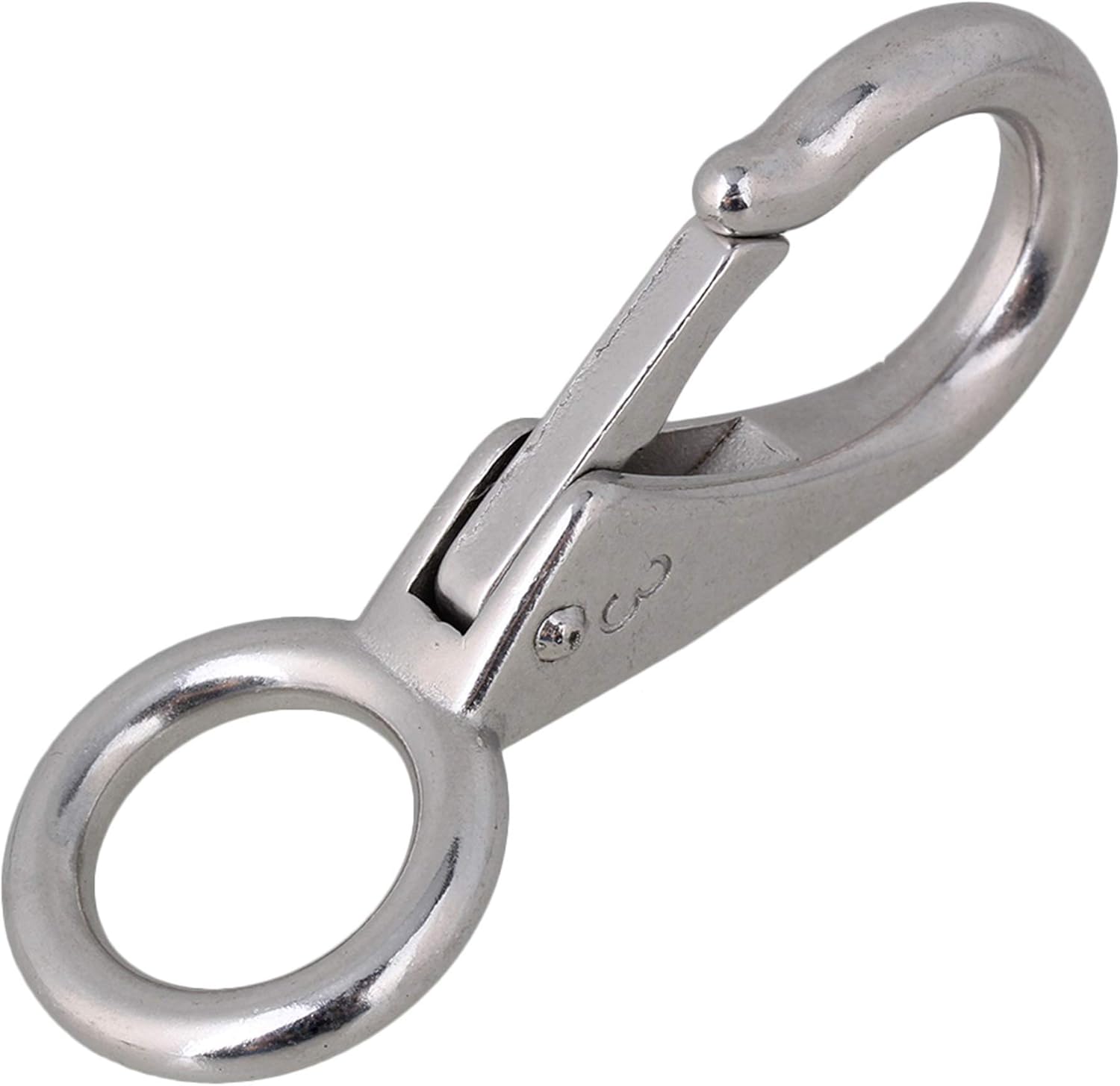 BQLZR 97mm 304 Stainless Steel Spring Loaded Fixed Eye Boat Snap Hook