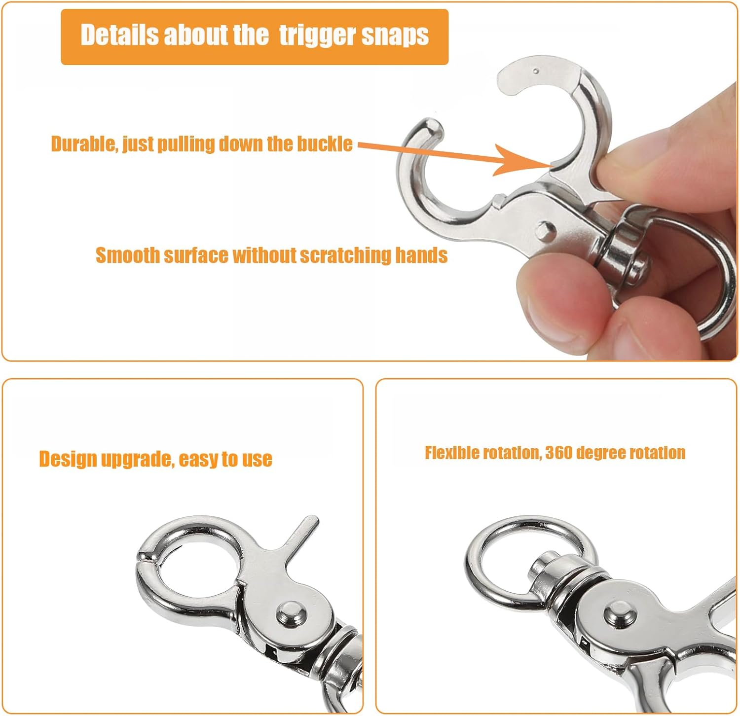 10PCS Durable Trigger Snaps Zinc Alloy Open Design Easy to Install