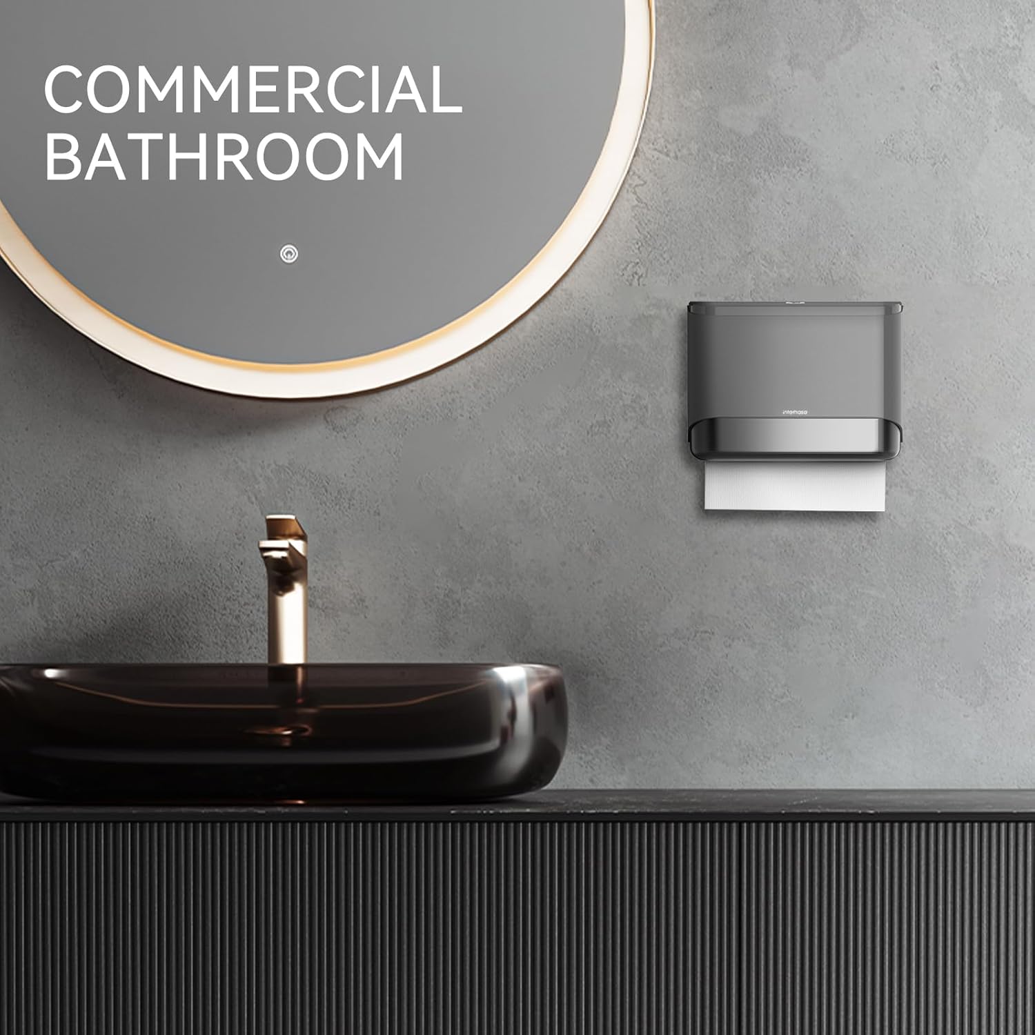 Wall Mounted Paper Towel Dispenser with Key Lock and Transparent Window