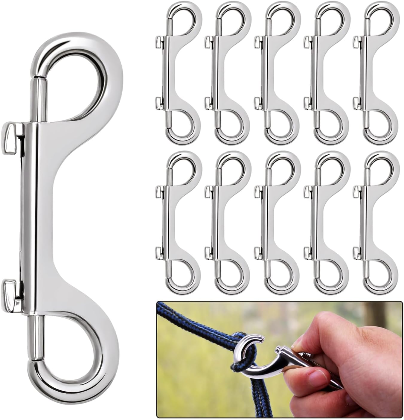 10-Piece 26-Inch Bolt Snaps Hook Set