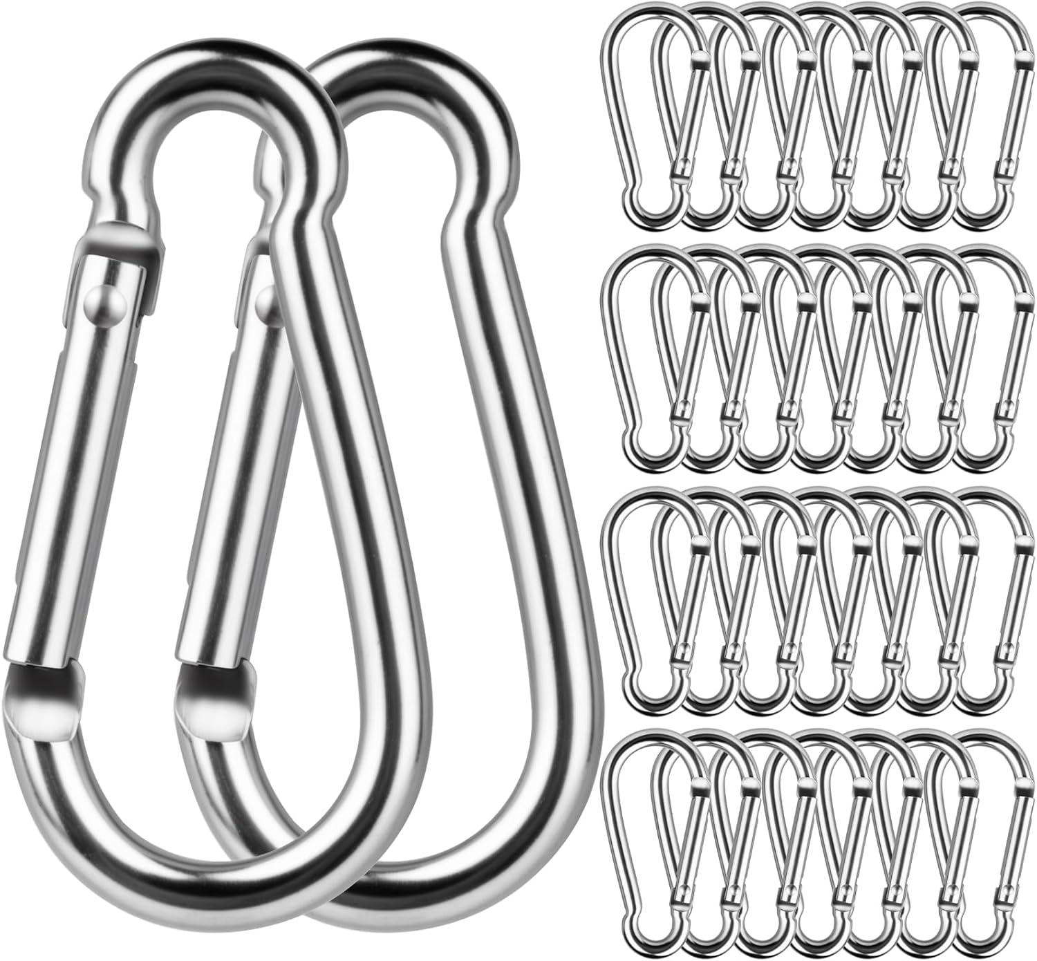 Durable 30-Piece Small Carabiner Clips