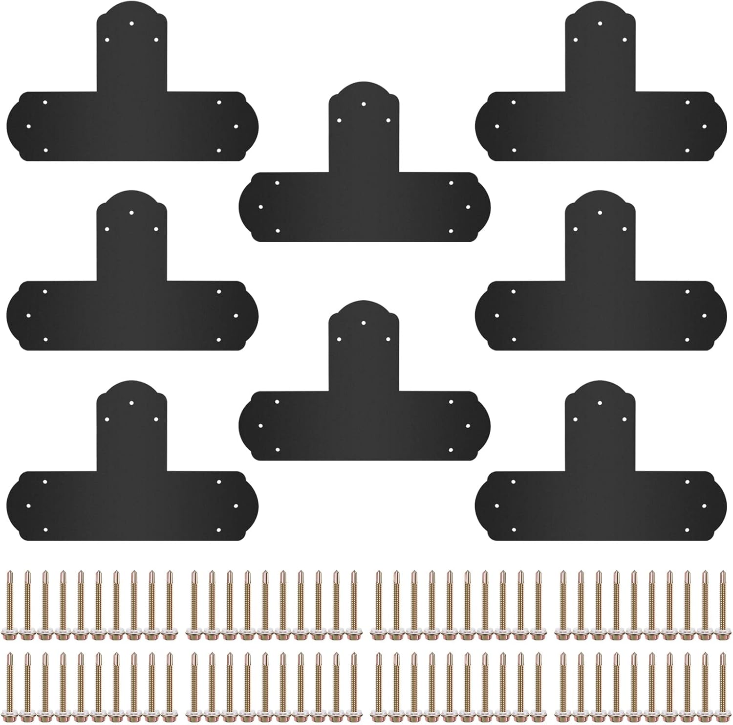 VEVOR Black T Bracket 6x6 8PCs Heavy Duty Steel Connector