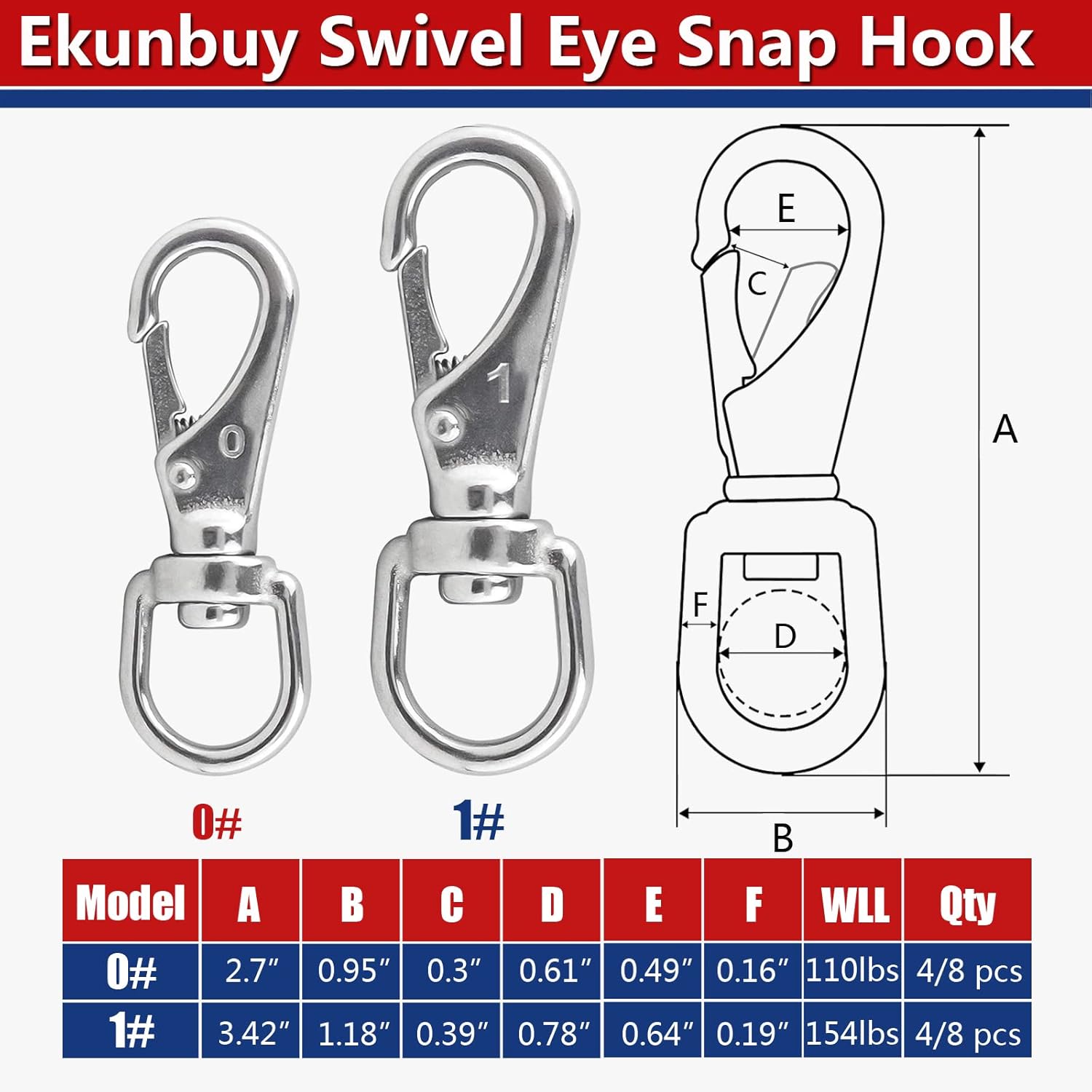 304 Stainless Steel Swivel Snap Hooks for Keychains Pets and More