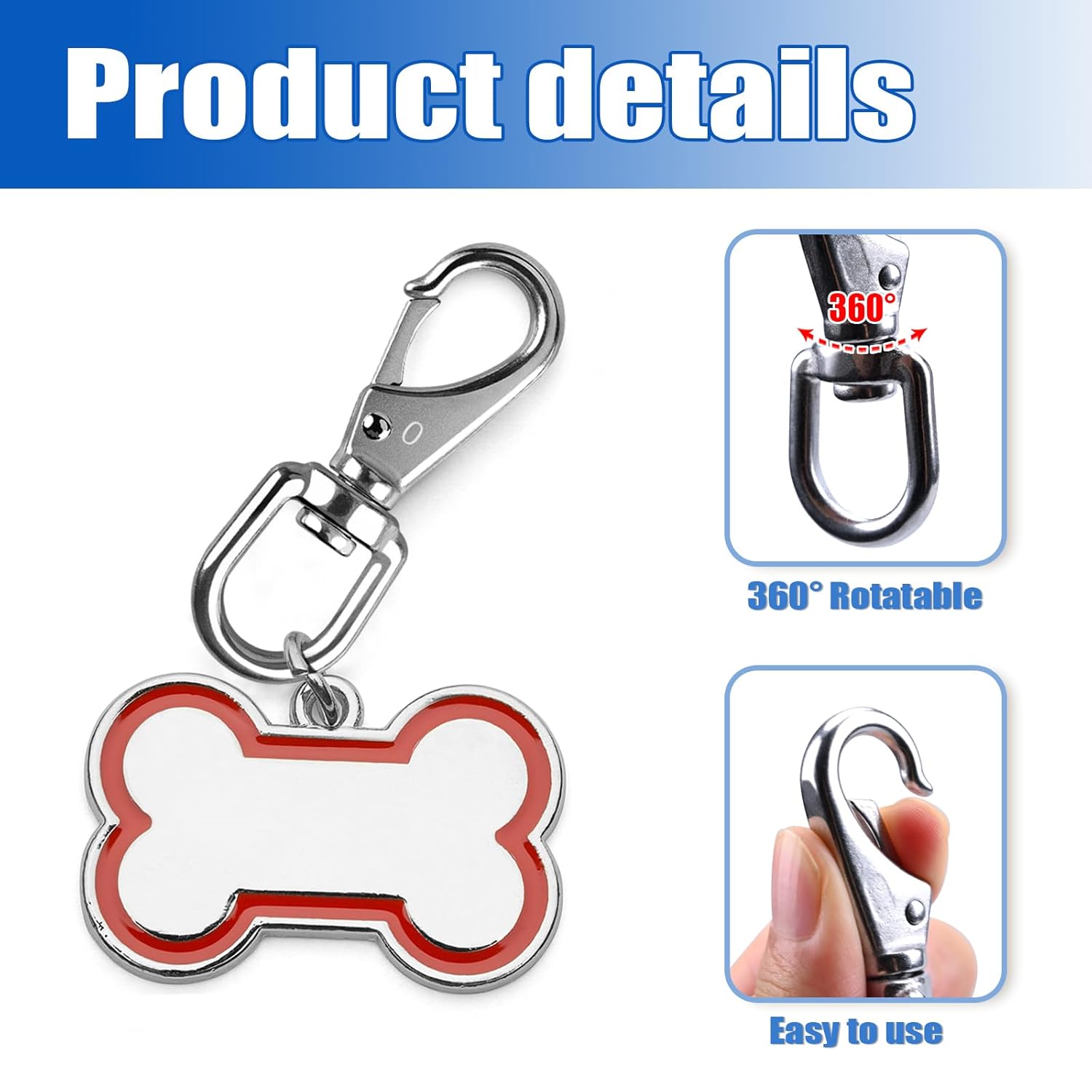 UVES ProGuard 4-Piece Stainless Steel Swivel Snap Hooks for 35 Flagpoles