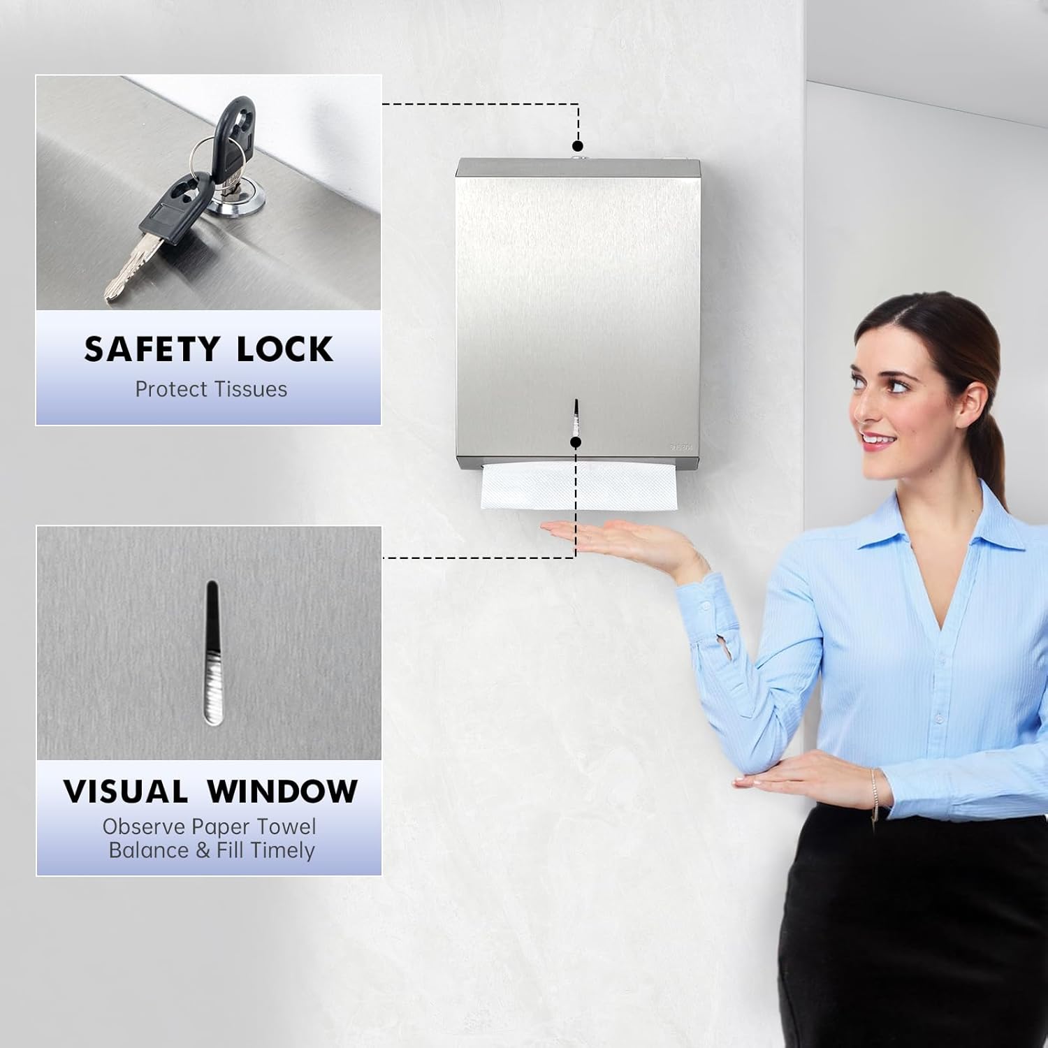 Stainless Steel Wall-Mounted Dispenser for Haggle-Free Restrooms