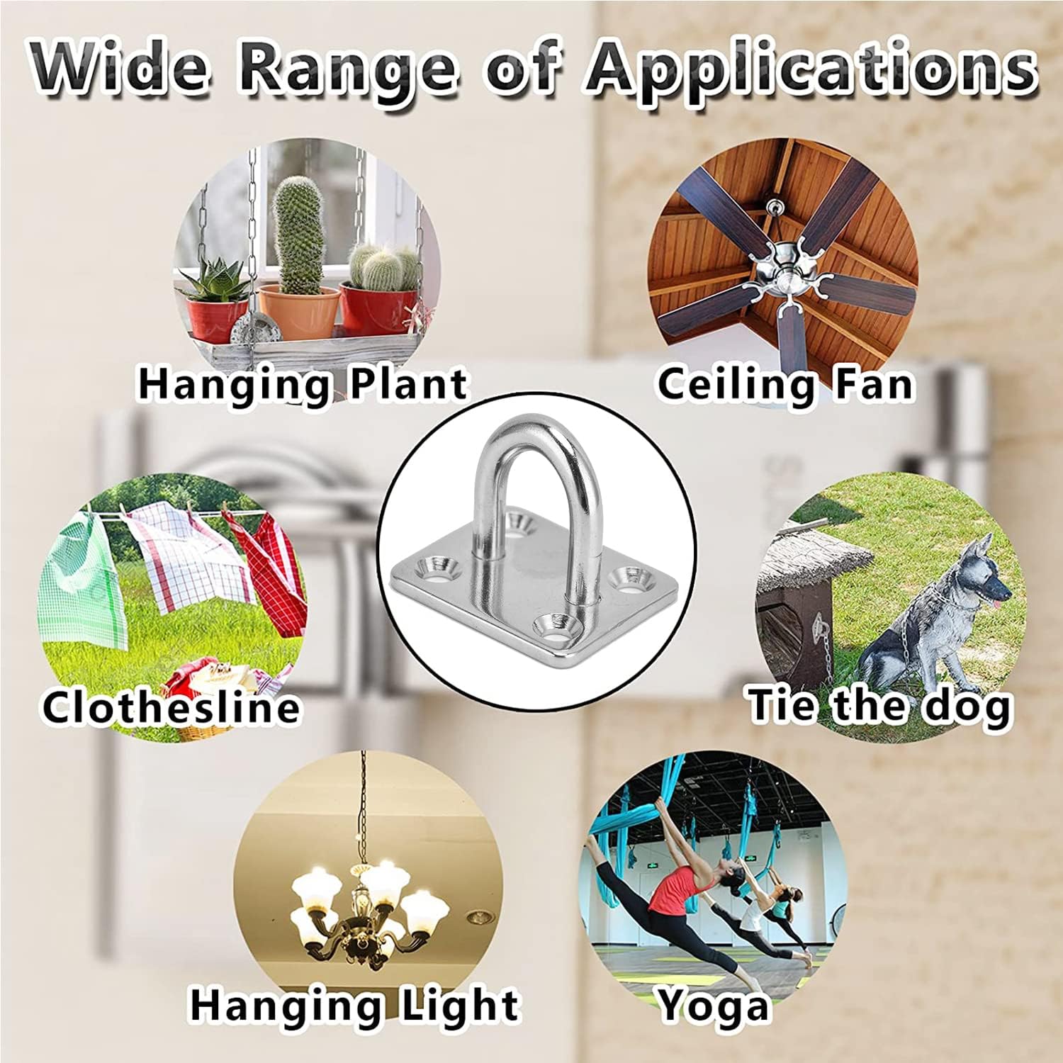 Hulless 8-Piece Stainless Steel Hook Set for Marine and Industrial Use