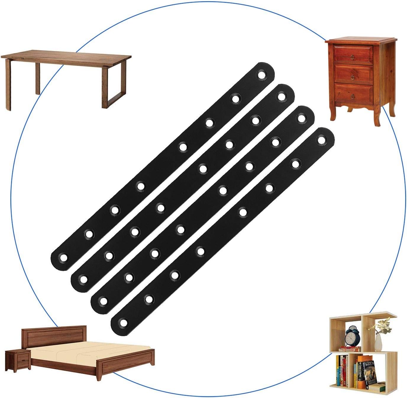 12-Pack Black Mending Plate 10- nos Black Mending Plate 10L 3