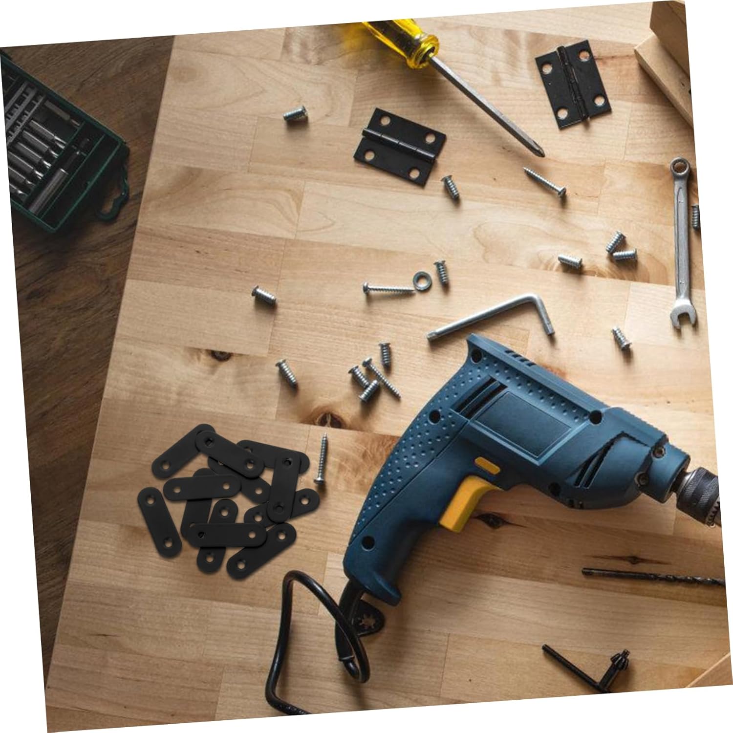 12-Piece Stainless Steel Flat Plate Brackets for Wood Furniture Fixes
