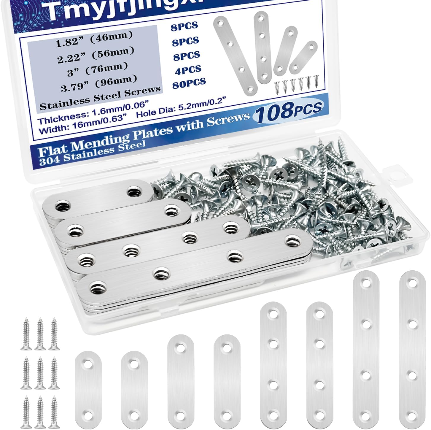 TmyjfjingxiDurable Metal Bracket Plates for Wood Stainless Steel
