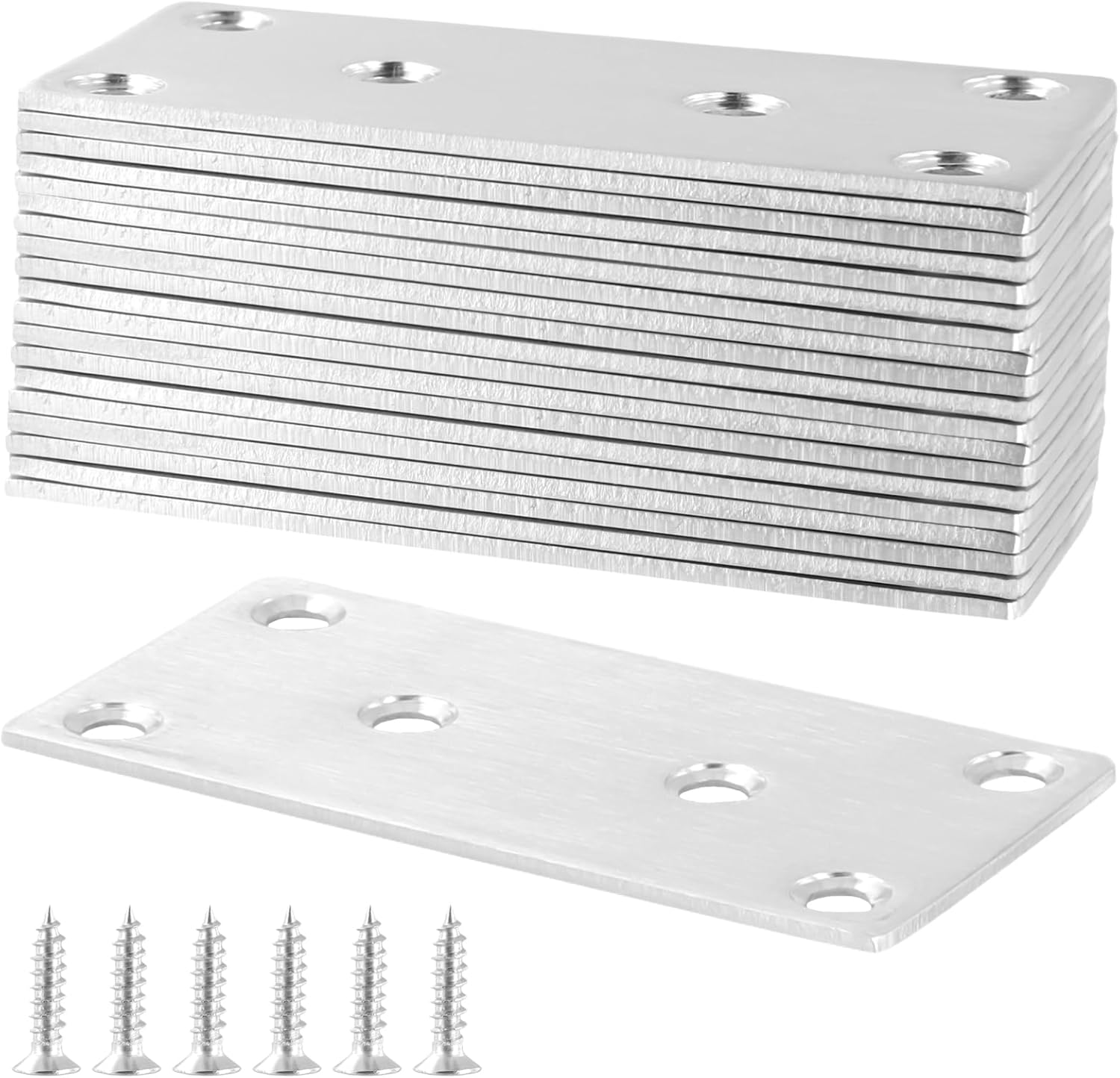 20 PCS Flat Straight Mending Plates for Furniture Repair