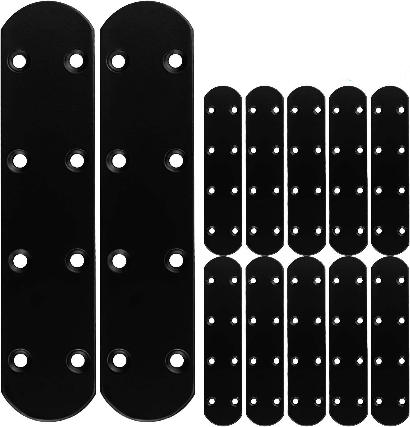 AKOLAFE12PCS Flat Straight Brace Black Rust Resistant