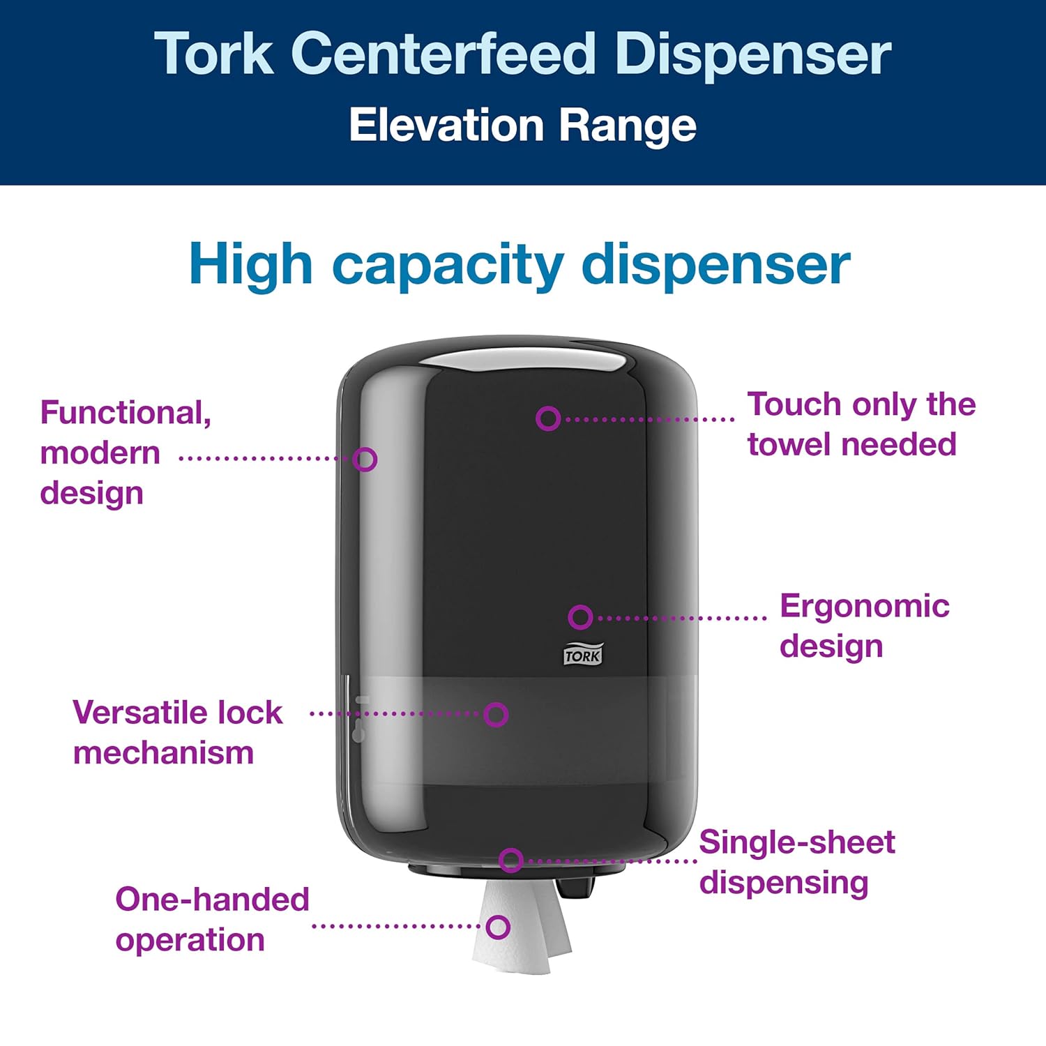 Tork Industrial Centerfeed Towel Dispenser Black M2
