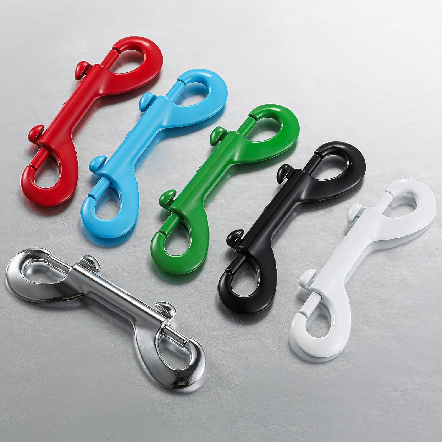 Wensilon 8 Pcs Silver Marine Grade Double Ended Bolt Snap Diving Hook Clips