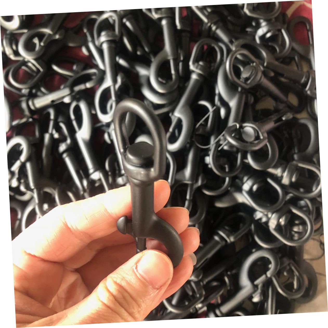 Double-Ended Stainless Steel Dog Leash Hook Black