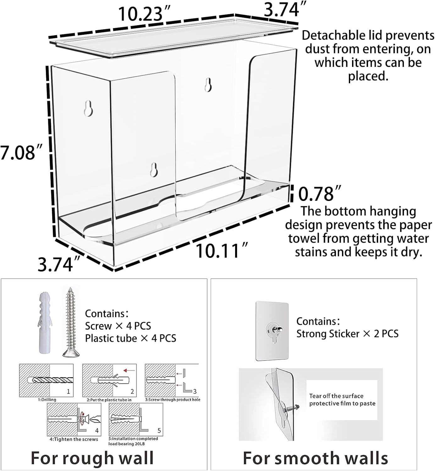 Durable Space-Saving - Wall-Mounted Paper Towel Organizer for Home Commercial Use
