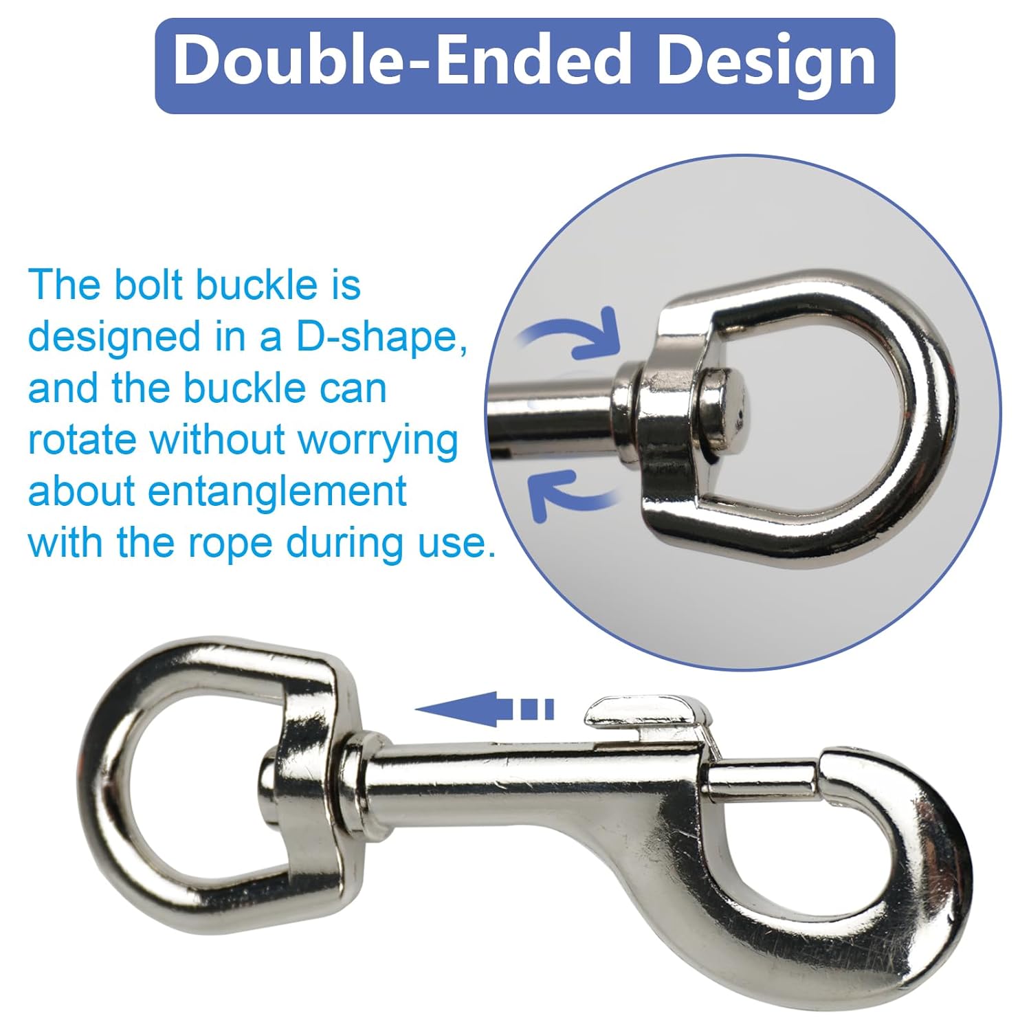 Durable Animal Snap Hooks SPNKMJUJ 6-Pack Zinc Alloy Snap Clips