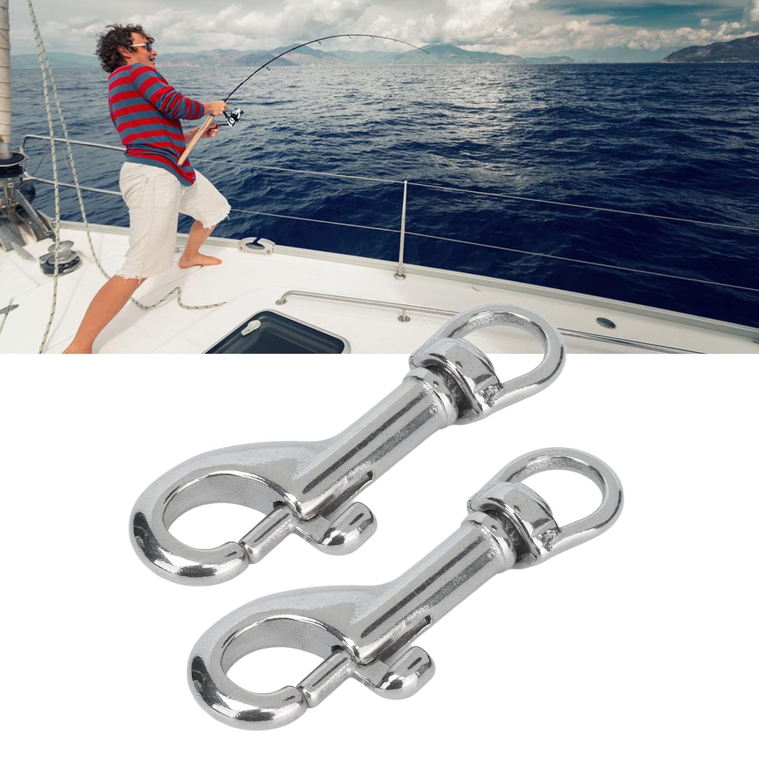FTVOGUE Single Ended Bolt Snap Hooks Chain Clip 316 Stainless Steel
