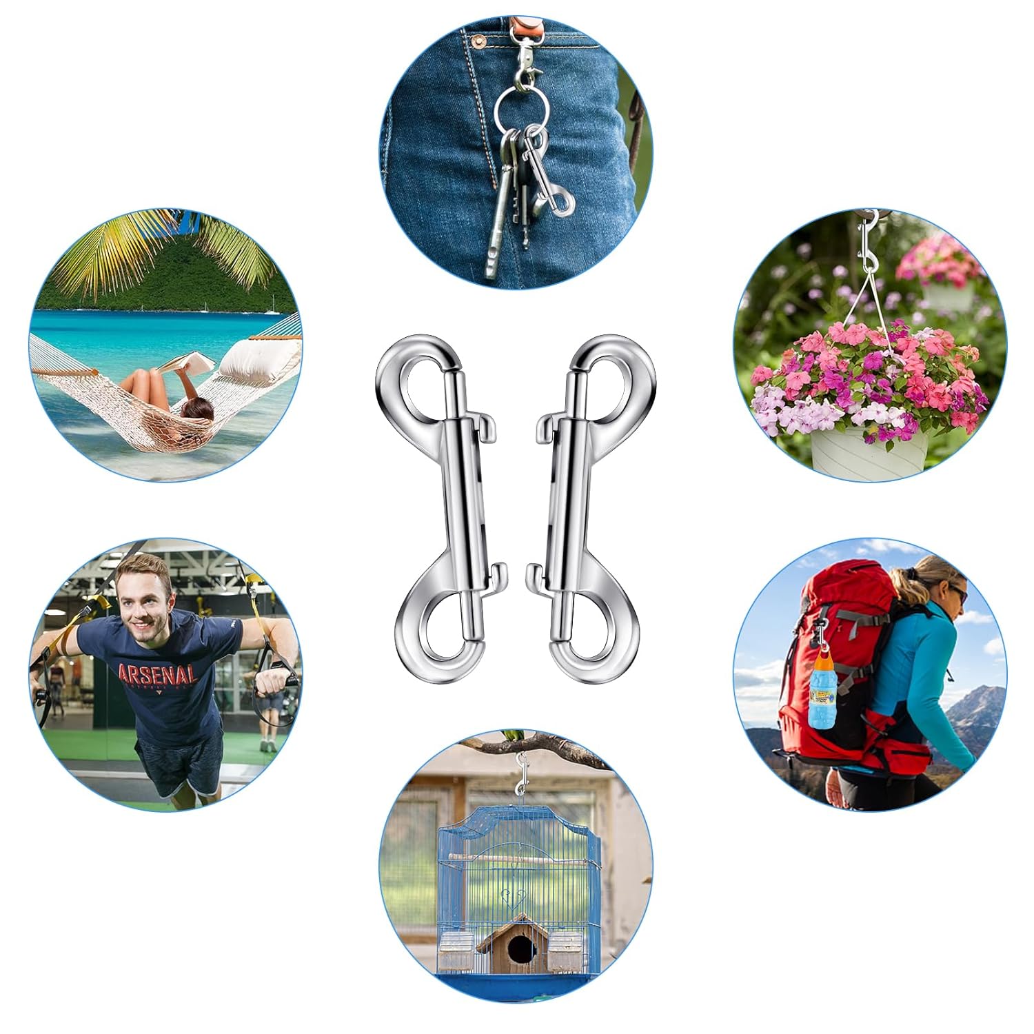 Aemygo 30Pcs Double Ended Bolt Snaps Hooks