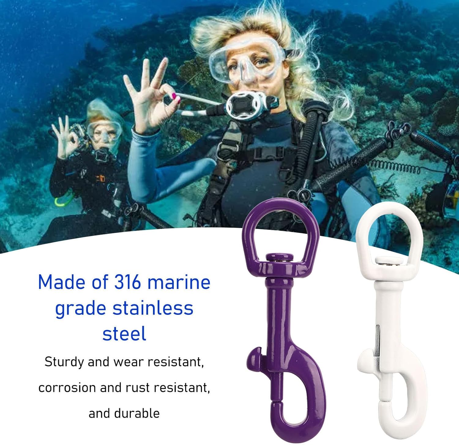 Sturdy 316 Stainless Steel Swivel Eye Bolt Snap Hook