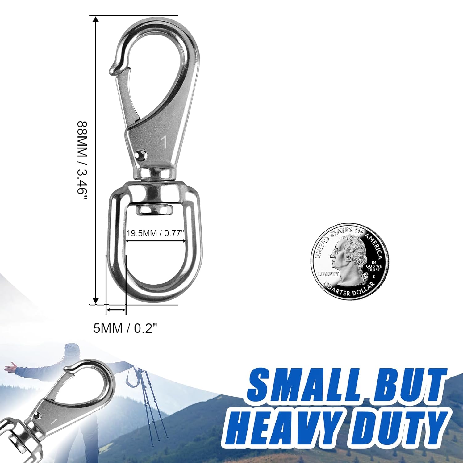 UVES ProGuard 4-Piece Stainless Steel Swivel Snap Hooks for 35 Flagpoles